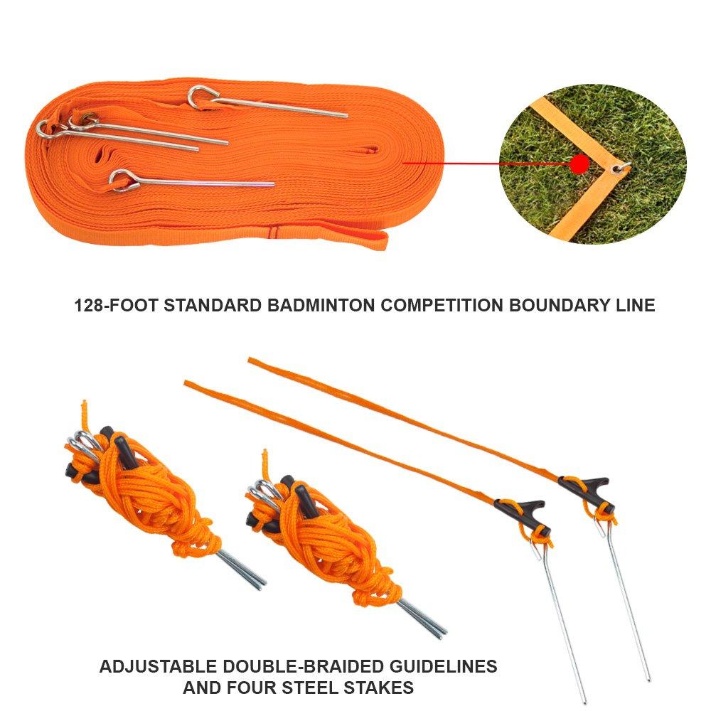 GSE Games & Sports Expert GSE Badminton Sets with Net, Portable Complete Badminton Sets for backyards with net with 4 Rackets,Portable Badminton Net,3 Birdies