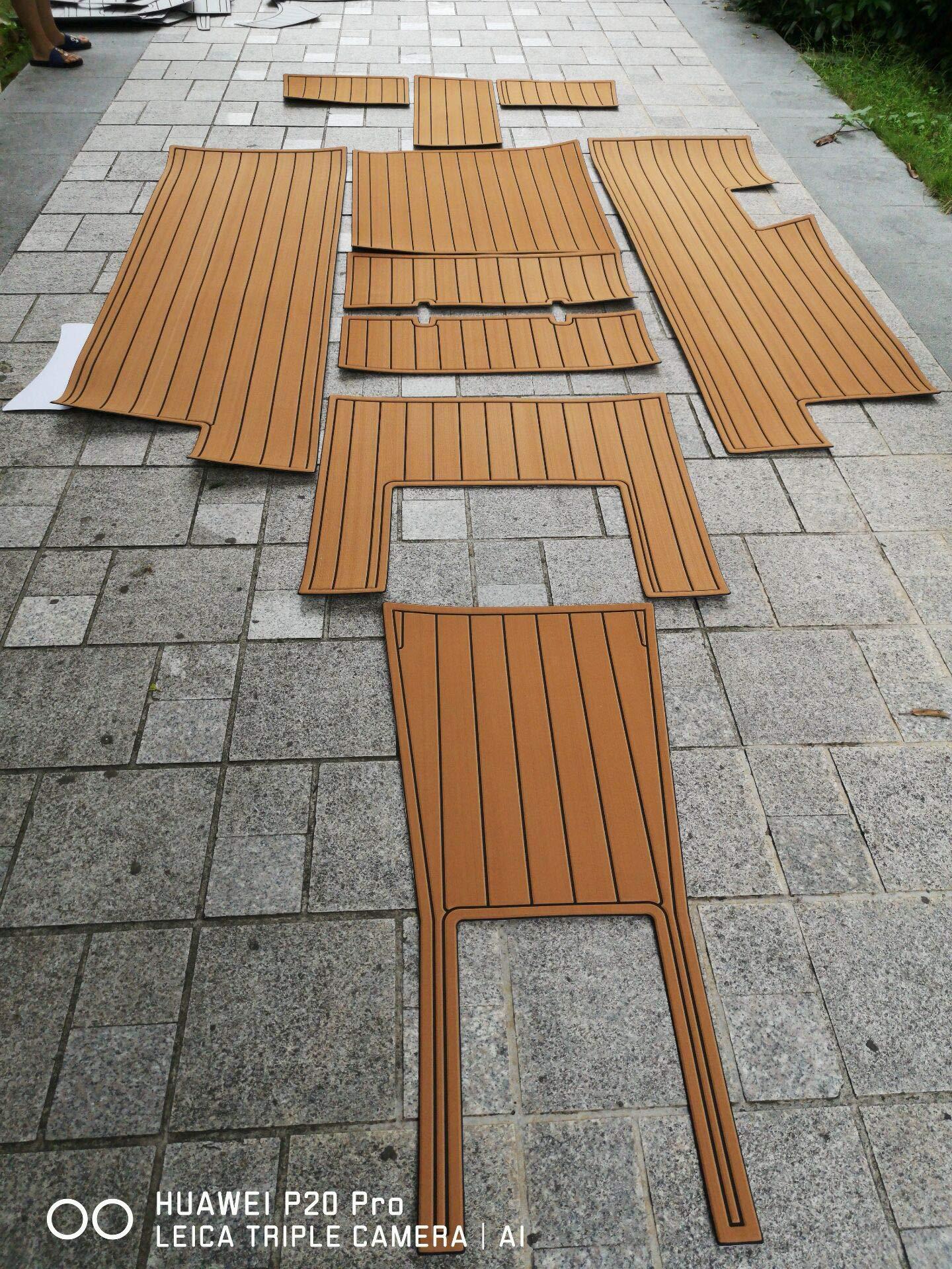 ZY ZY 2014 MasterCraft X-Star Boat Swim Platform Pads 1/4" 6mm EVA Teak Decking (Light Brown with Black Lines)