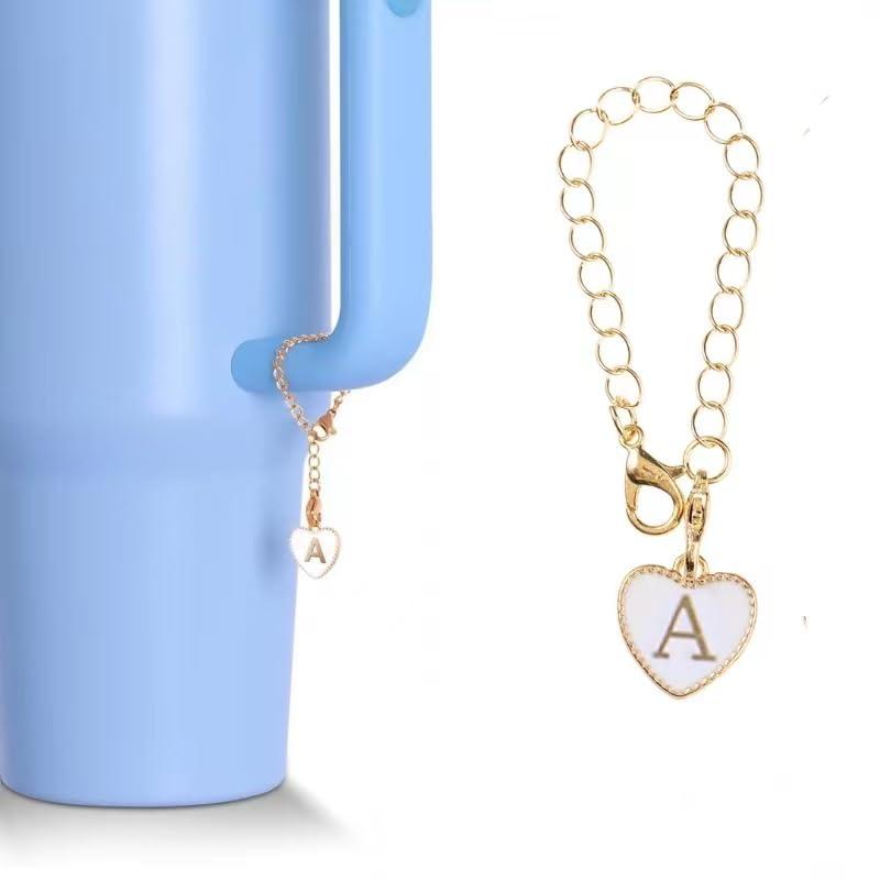 NineFit Basics Charm Accessories for Stanley Cup, Name ID Letter Handle Charm For Stanley Tumbler, Initial Identification Charms Letter Charm Accessories for Stanley Tumbler