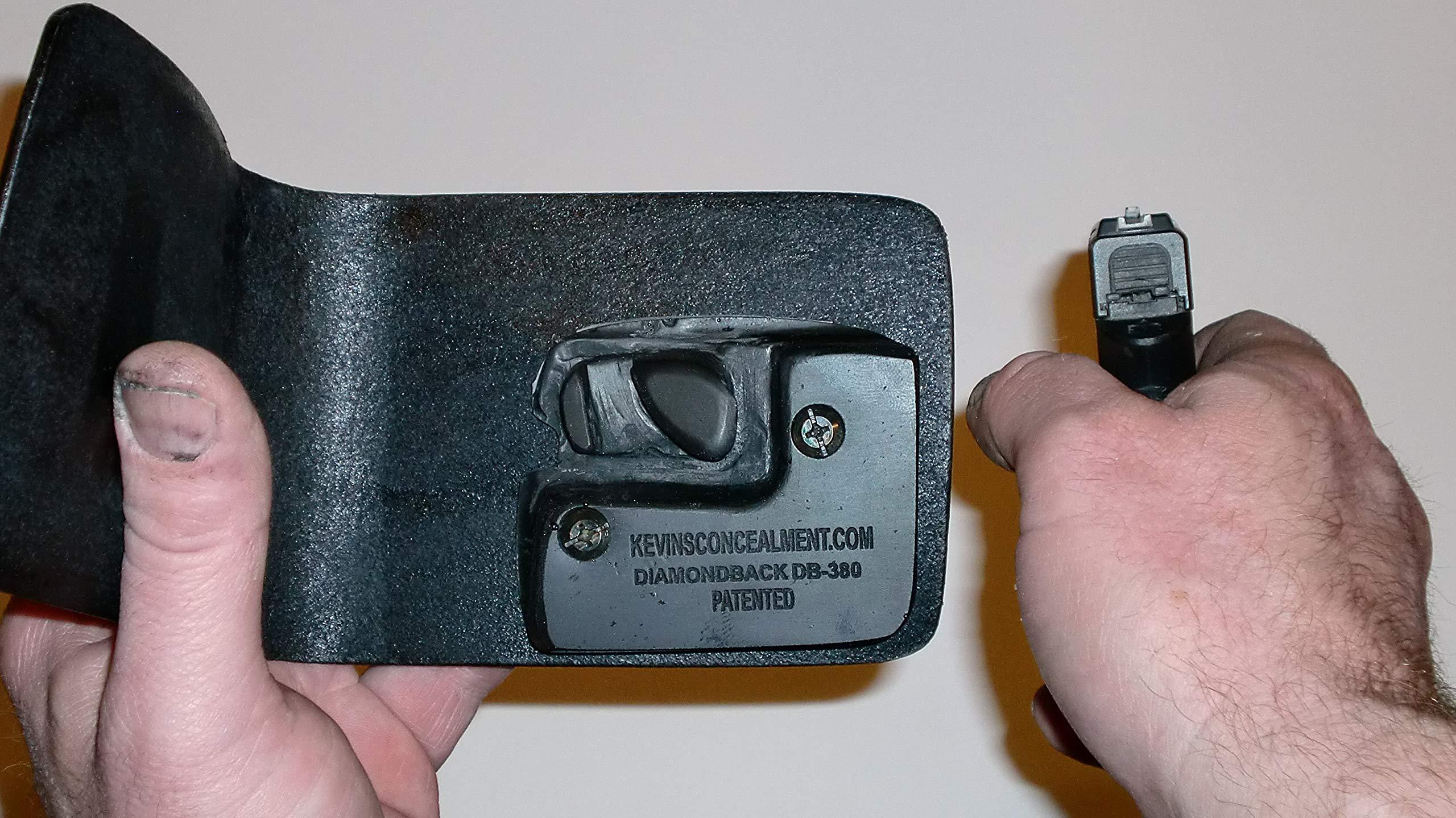 Kevin's Concealment Holsters Wallet Holster for Full Concealment - Diamondback .380 (Black, Right Hand, CT Laserguard)