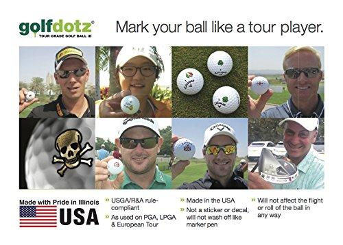 Golfdotz Golfdotz - Golf Ball Markers, Unique Golf Ball Stamps and Golf Ball Stickers for Marking Golf Balls, Durable Golf Ball Decals, Golf Accessories for Men and Women, St. George\'s Cross (32 Count)