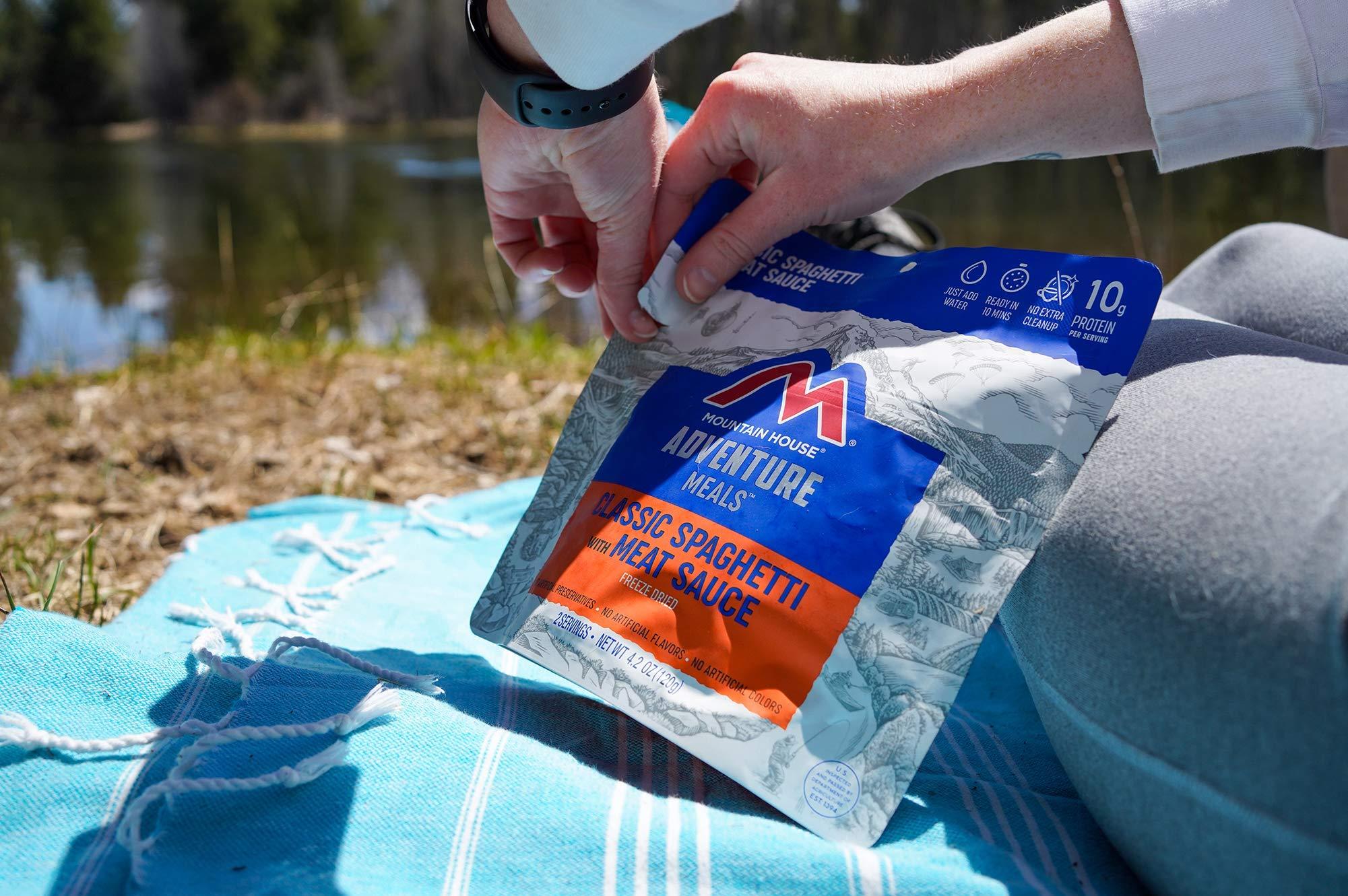 Mountain House Mountain House Granola with Milk & Blueberries | Freeze Dried Backpacking & Camping Food | 6-Pack (0055450) & Classic Spaghetti with Meat Sauce | Freeze Dried Backpacking & Camping Food |2 Servings