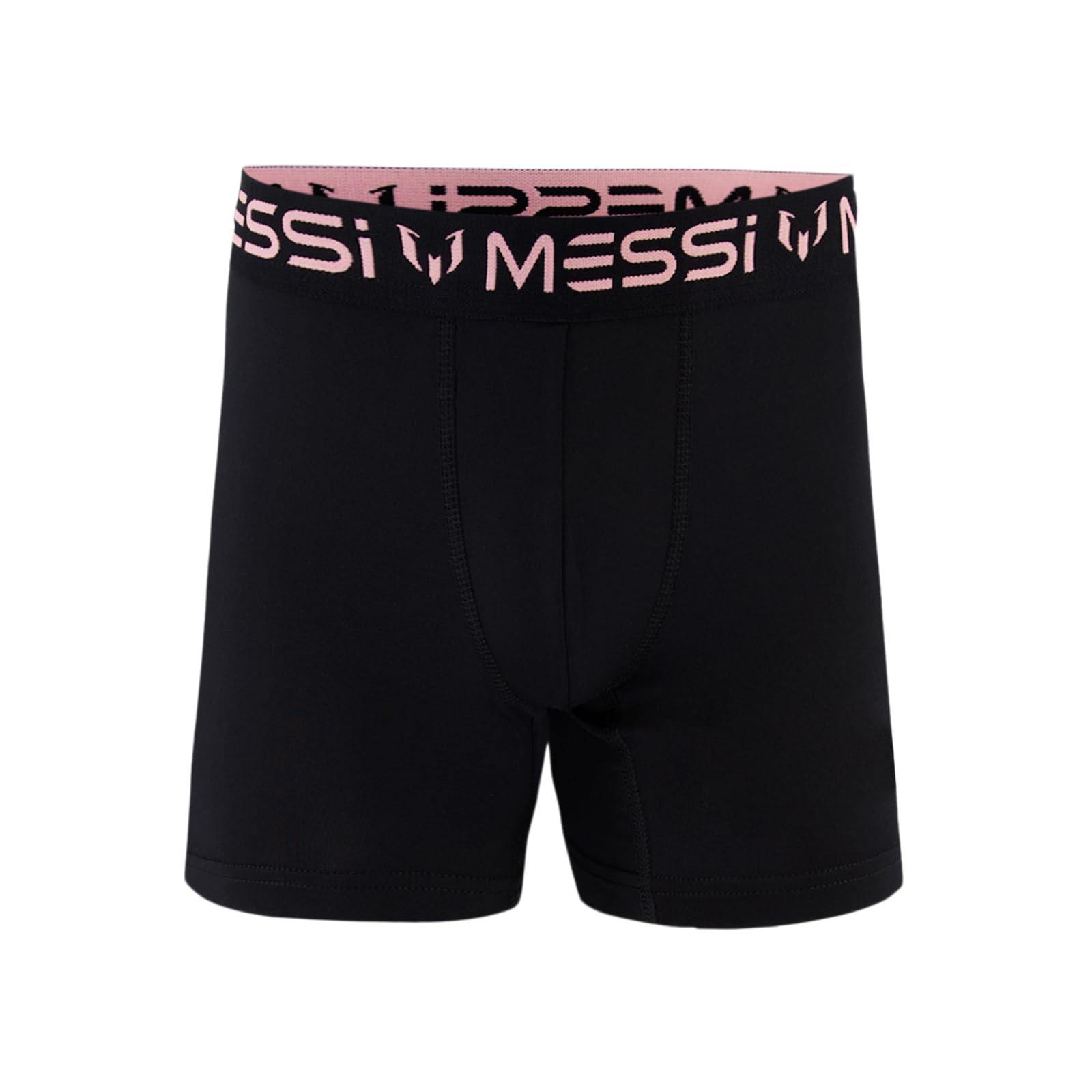 Messi Messi Boys' 4-Pack of Boxer Briefs, Kids Underwear with Stretch Material & Elastic Waist, Pink Stripe, Medium