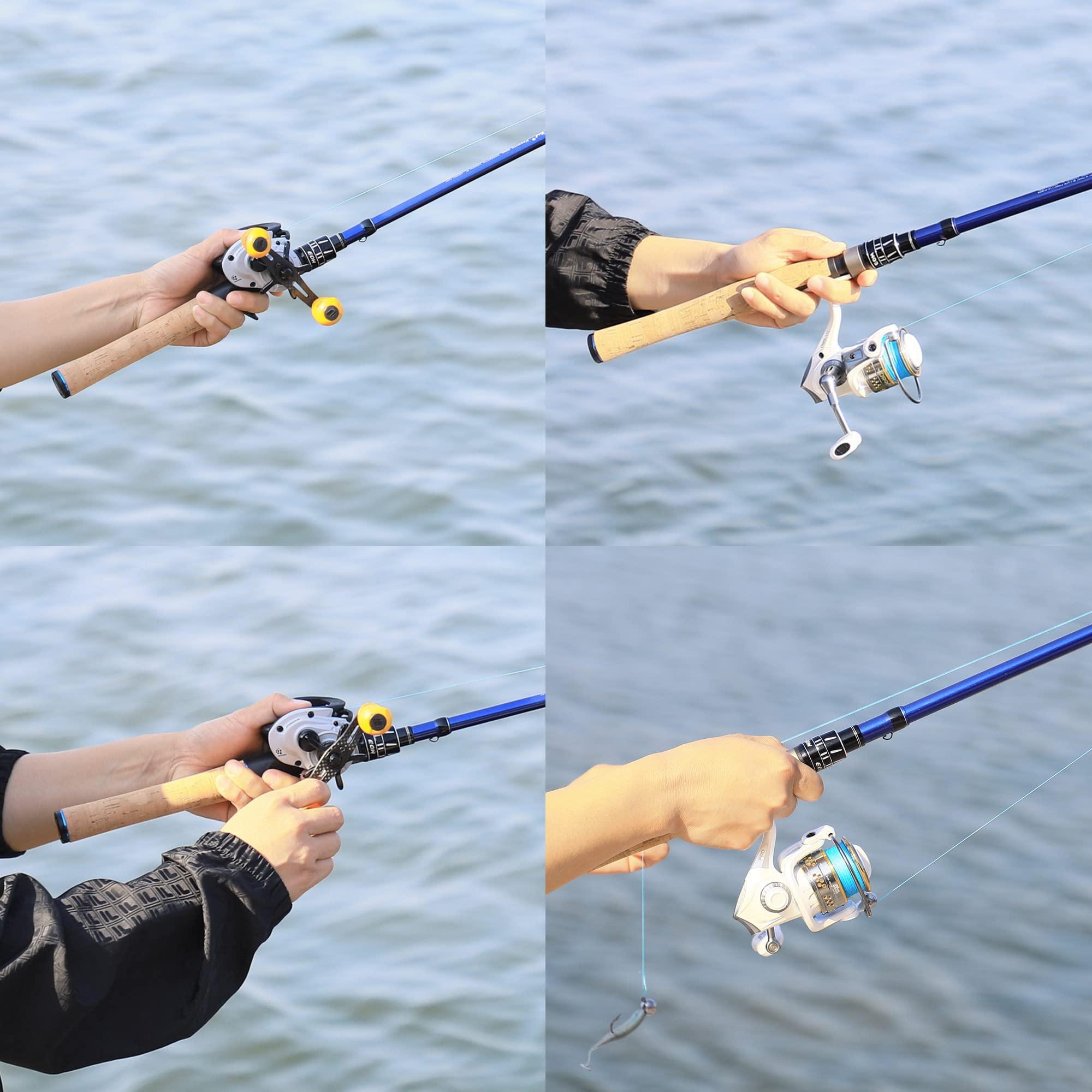 EOW EOW XPEDITE PRO Portable Telescopic Casting and Spinning Fishing Rods, 24T Carbon Blanks & Solid Carbon Tip, Cork Handle, Travel Rod, Short Collapsible Rods