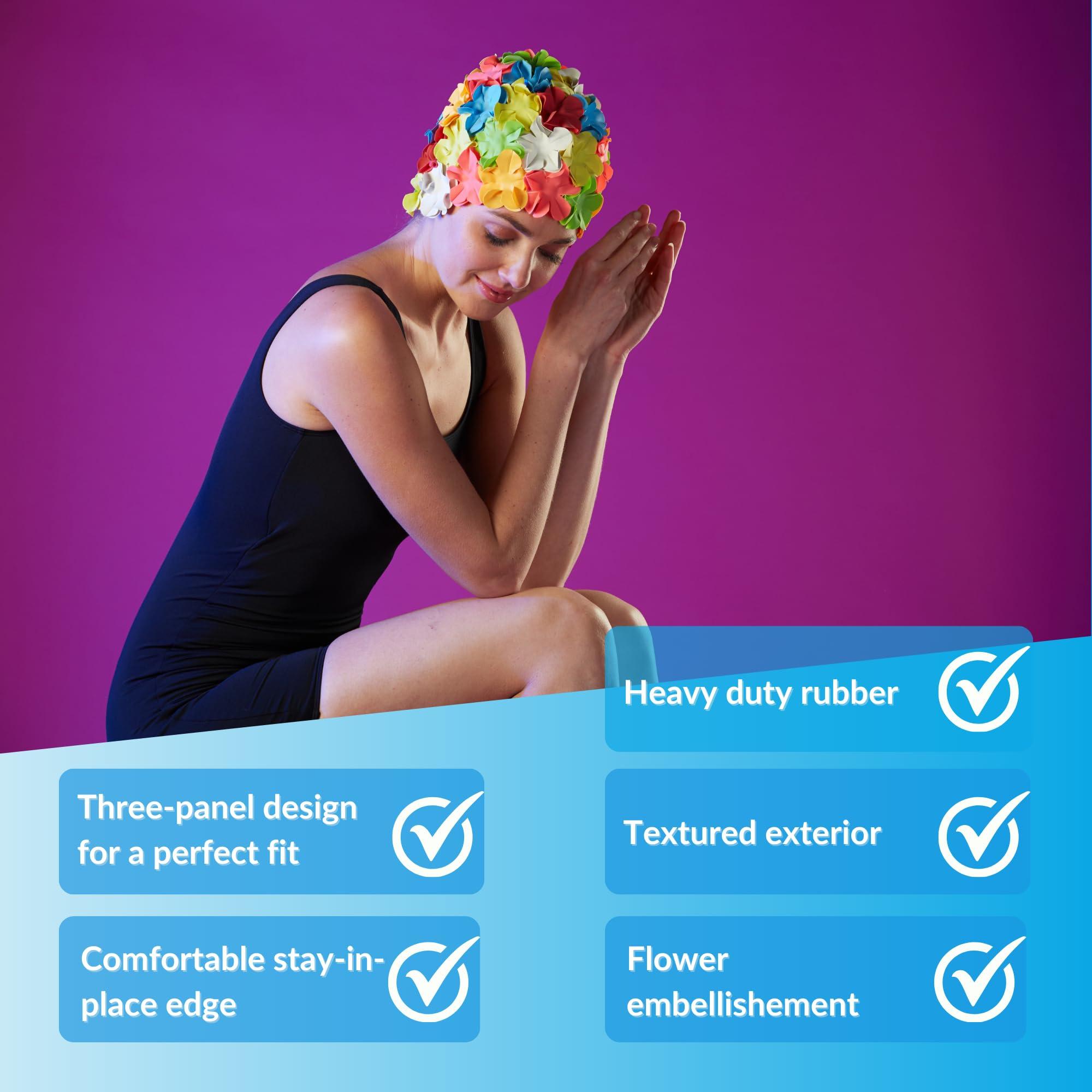 Sporti Sporti Flower Swim Cap (Purple)