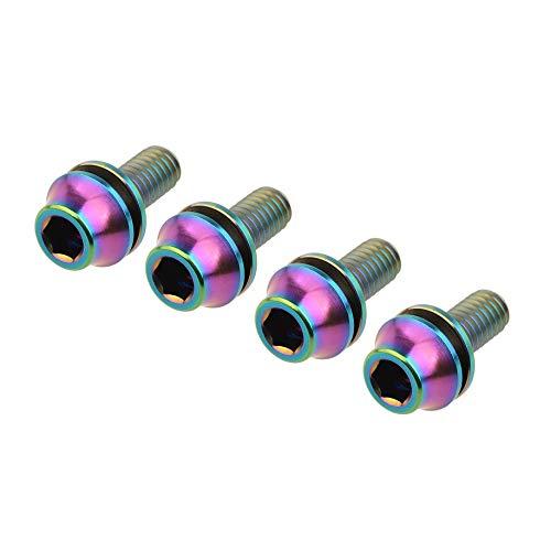 Wanyifa Wanyifa Titanium M5x12mm with Washers Bicycle Water Bottle Cage Hex Bolts Pack of 4 (Colorful)