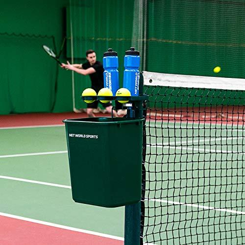 Vermont Vermont Tennis Court Trash Can & Shelf | Durable PVC with Aluminum Bracket
