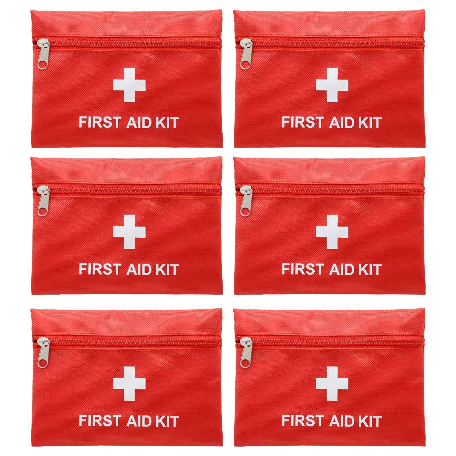 Faylapa Faylapa 6 Pack Mini Empty First Aid Bag, Travel Essentials Medical Pouch 7.87x5.51 inches Bag for Travel, Home, Office, Vehicle, Camping, Outdoor (Bag Only)