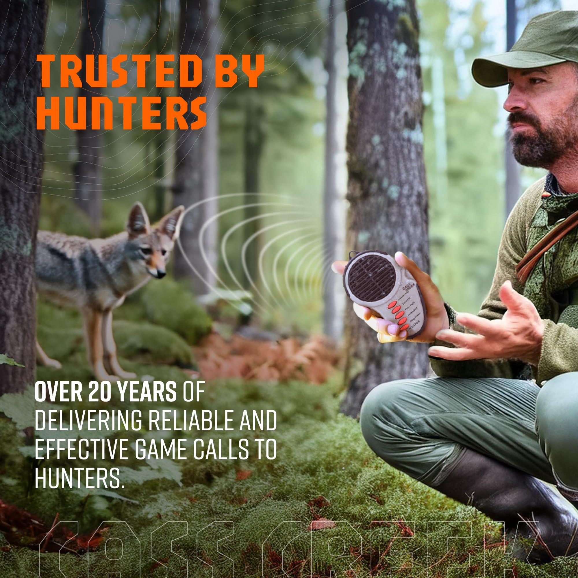 Cass Creek Cass Creek Ergo Predator Call, Handheld Electronic Game Call, CC010, Compact Design, 5 Calls In 1, Coyote Call, Expert Calls for Everyone, Brown, Black