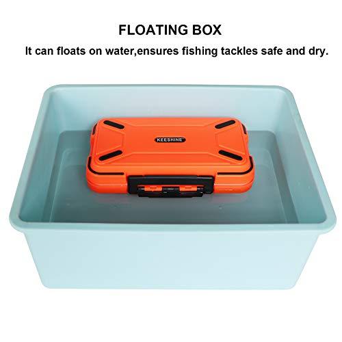 KEESHINE KEESHINE SMALL Fishing Tackle Box, Floating Storage Box, Double-Sided Fishing Lure Box with Adjustable Dividers Storage Jewelry Organizer Making Kit Container for Lure Hook Beads Earring Tool(Orange)