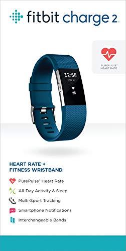 Fitbit Fitbit Charge 2 Heart Rate + Fitness Wristband, Blue, Large (6.7 - 8.1 Inch) (US Version) (Renewed)
