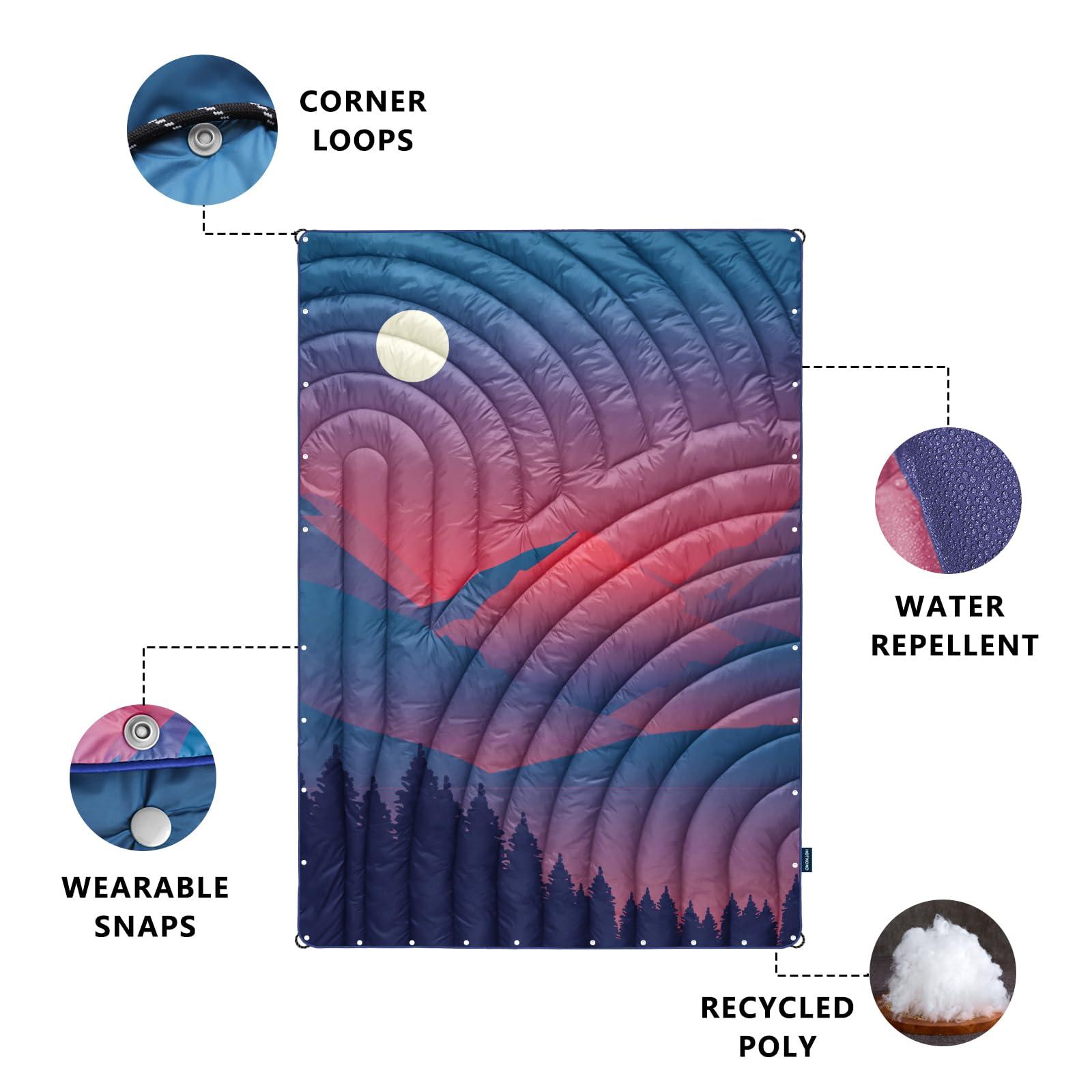 hotkoko hotkoko Camping Blanket,Lightweight Down Alternative Puffy Blanket Packable Outdoor Blanket for Camping,Traveling, Stadium, Hiking, Picnics
