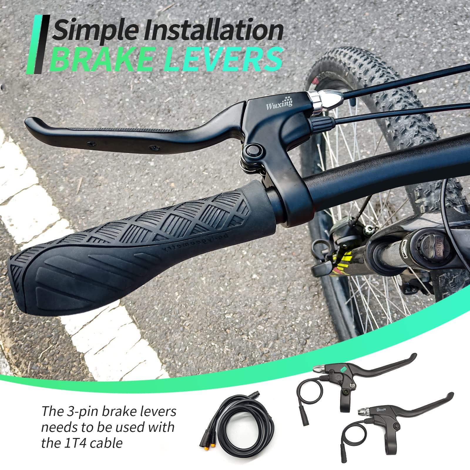 MUSELK MUSELK Electric Bicycle Brake Lever With 2-Pin Male Connector, Cut Off Power When Braking, for E-Bike or Scooter Accessories (115PDD-3PIN-WP)