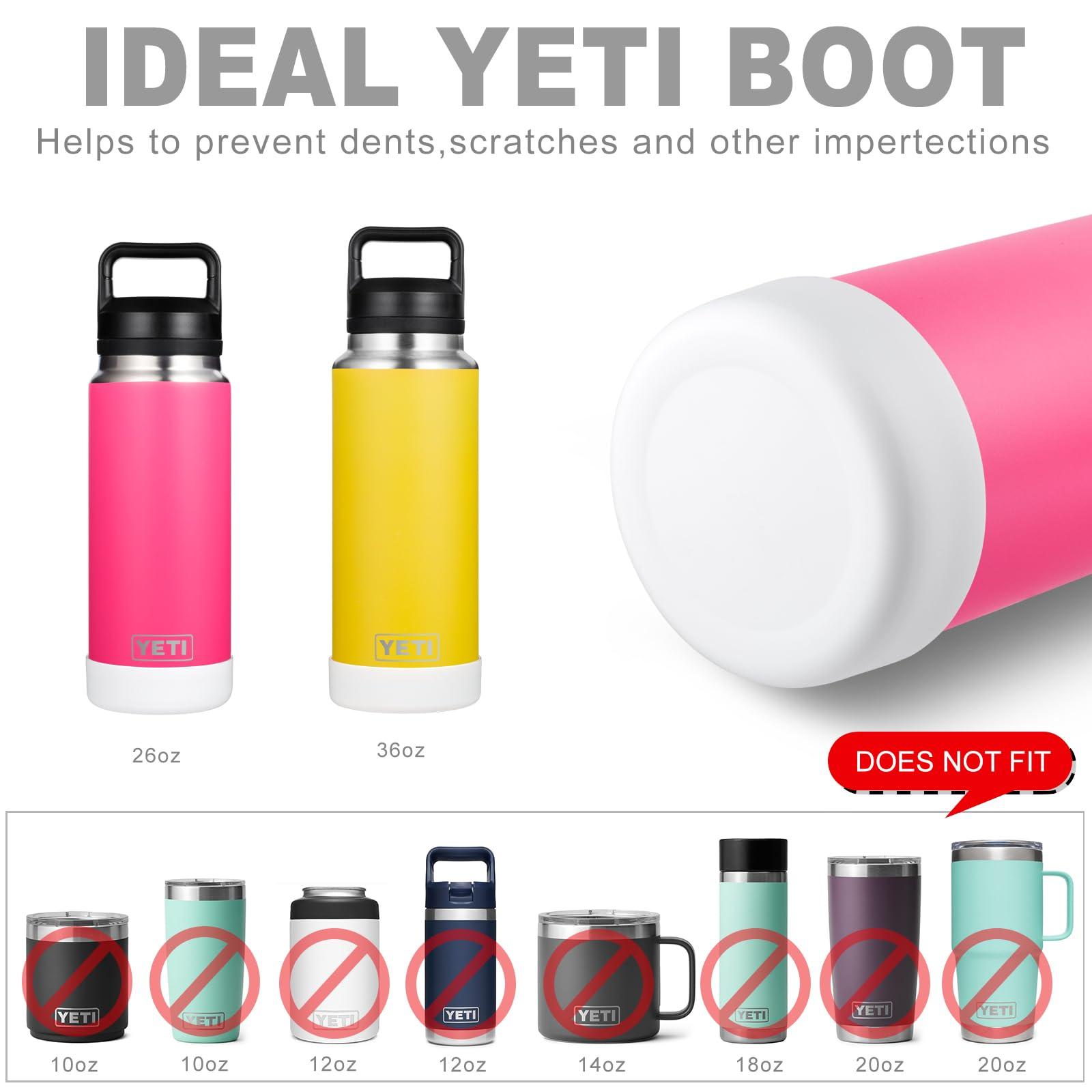 VGHNQ VGHNQ Silicone Sleeve for YETI, Owala Water Bottles, Bottom Boot for YETI 26 36 OZ, Boot Cover for Owala 32OZ, Boots Rambler Water Bottle Accessories (White, Fits YETI 36 OZ Rambler Bottle)