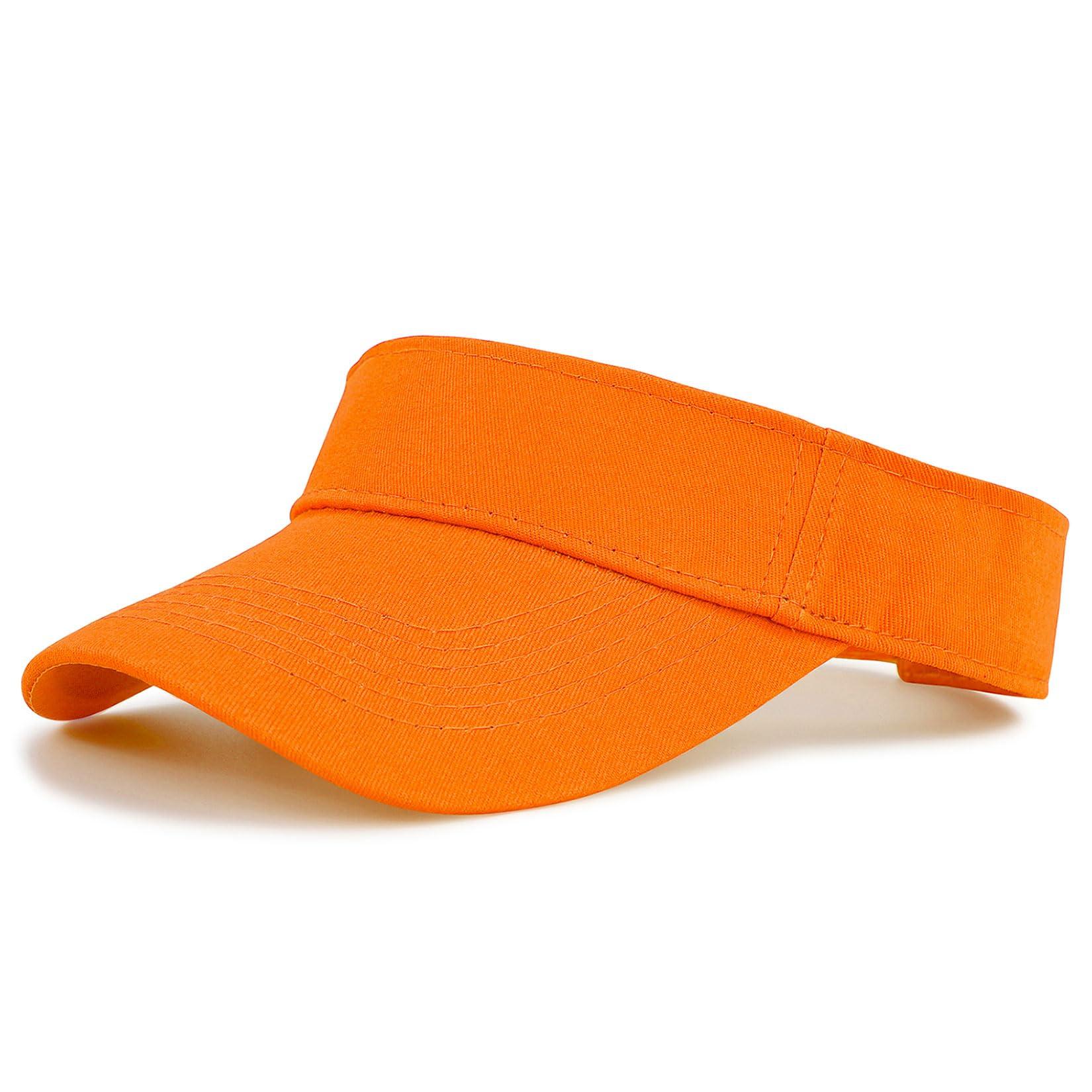 Century Star Century Star Visors for Women Mens Sun Visor Hats Sports Outdoor Tennis Running Adjustable Beach Cap Sun Protection Orange One Size