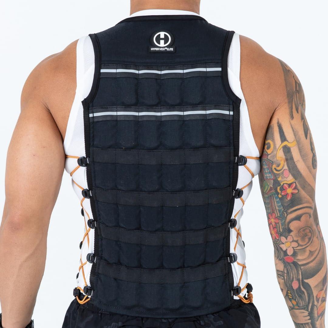 HYPERWEAR HYPERWEAR Hyper Vest ELITE Weighted Vest (Medium 10 lbs) Adjustable Stretch CORDURA Fabric Zipper Thin Steel Weights for Running Strength Endurance Walking