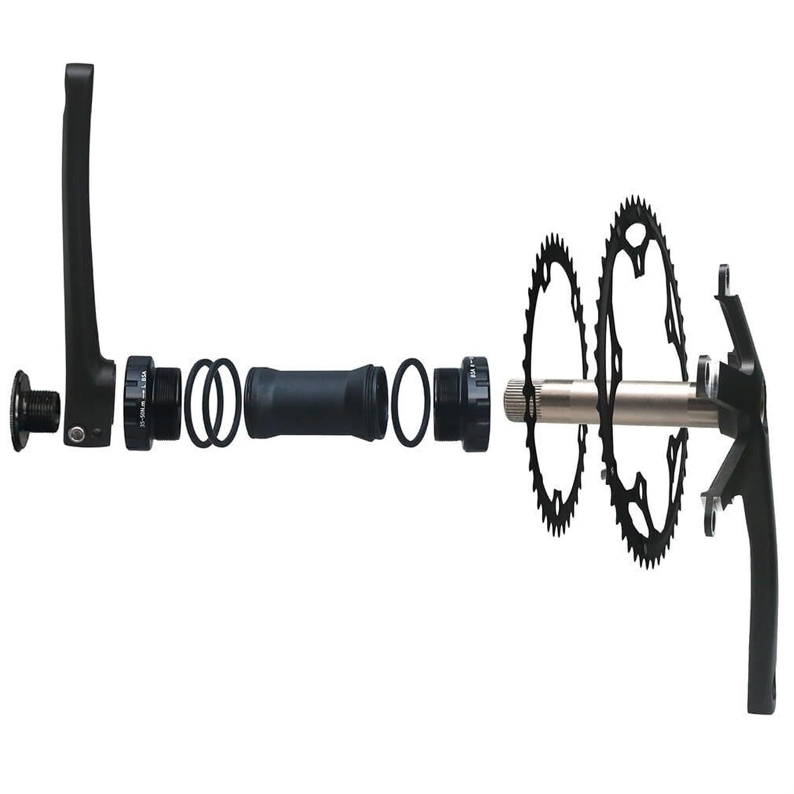 KLYso KLYso Crank Length 152mm/165mm/170mm 39T/50T Discs BCD130mm Road Bike Hollow One Piece Teethers Compatible with Single/Double Discs Road Bike Crank Bicycle Crank(BKA,152MM)