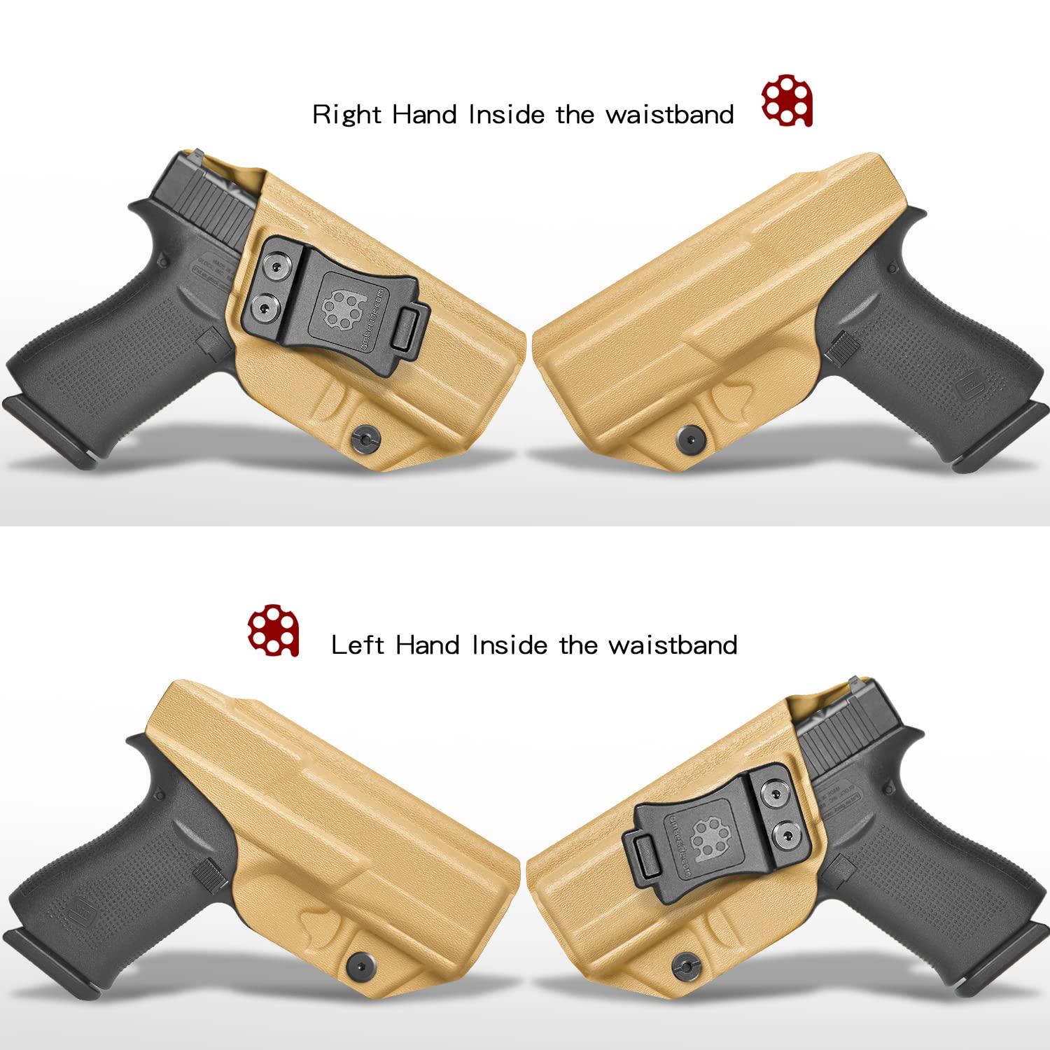 Amberide Amberide KYDEX Holsters for Glock 43/43X & 43X MOS | Adjustable Cant | Inside & Outside Waistband Concealed Carry Options | IWB & OWB for Ultimate Comfort & Stability (Coyote Brown, Right IWB)