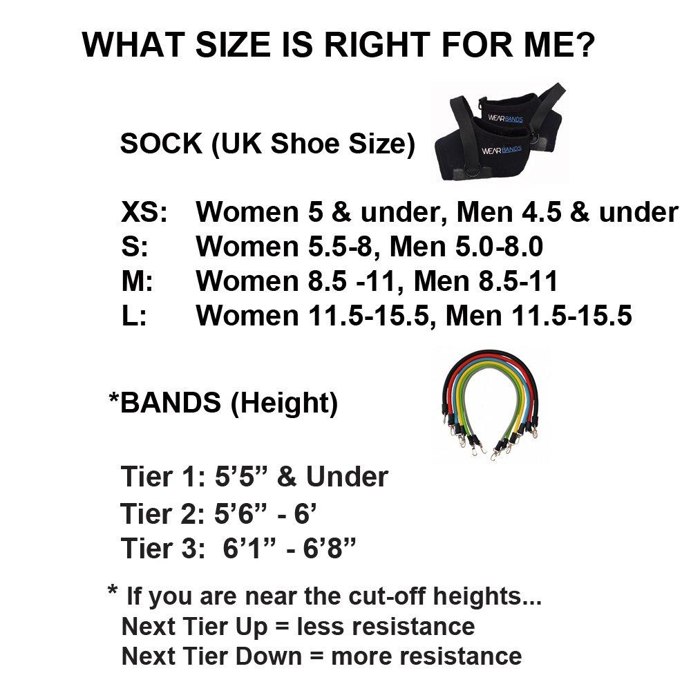 WearBands WearBands 3-Level Resistance Bands Training System for Sports & Fitness Training (Height: 5'6"-6'1", Shoe Size: M2-5-5,W4.5-7)