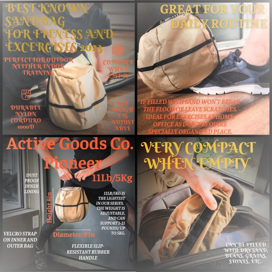 ActiveGoodsCo ActiveGoodsCo. Kettlebell Sandbag for fitness workout, different sizes 11Lb to 75lb. Visit to see the options (May Vary, 2pack 11lb no weight)