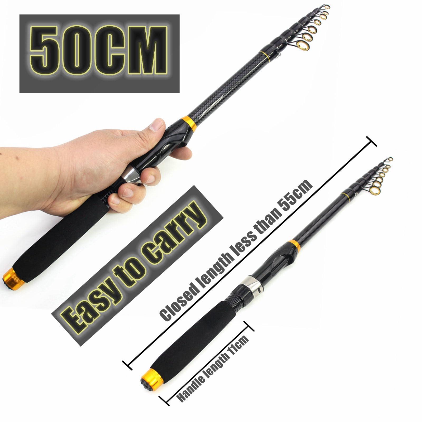Cuoyuqie Cuoyuqie 1.8m-3.6m Carbon Telescopic Fishing Rod M Power Ultralight Travel Casting Rods (2.4m/7.8ft)