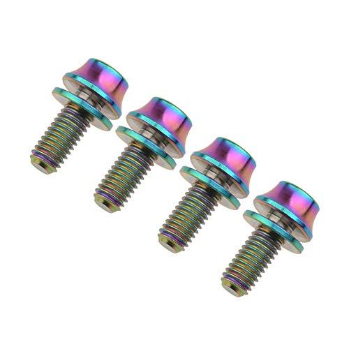 Wanyifa Wanyifa Titanium M5x12mm with Washers Bicycle Water Bottle Cage Hex Bolts Pack of 4 (Colorful)