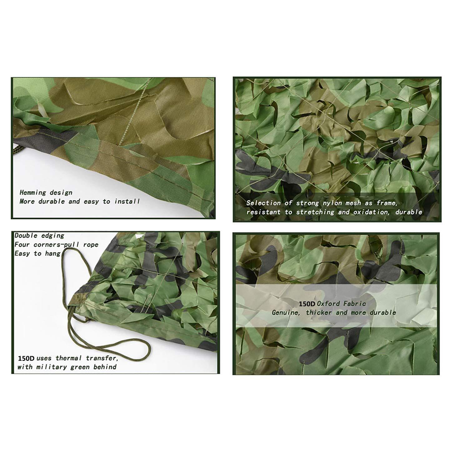 bandezid bandezid Camouflage Netting Army Camo Net Camouflage Tarpaulin Sunscreen Nets for Sunshade Camping Military Hunting Shooting Blind Watching Hide Party Decorations-Camouflage net 1.5x8m(4.9x26ft)