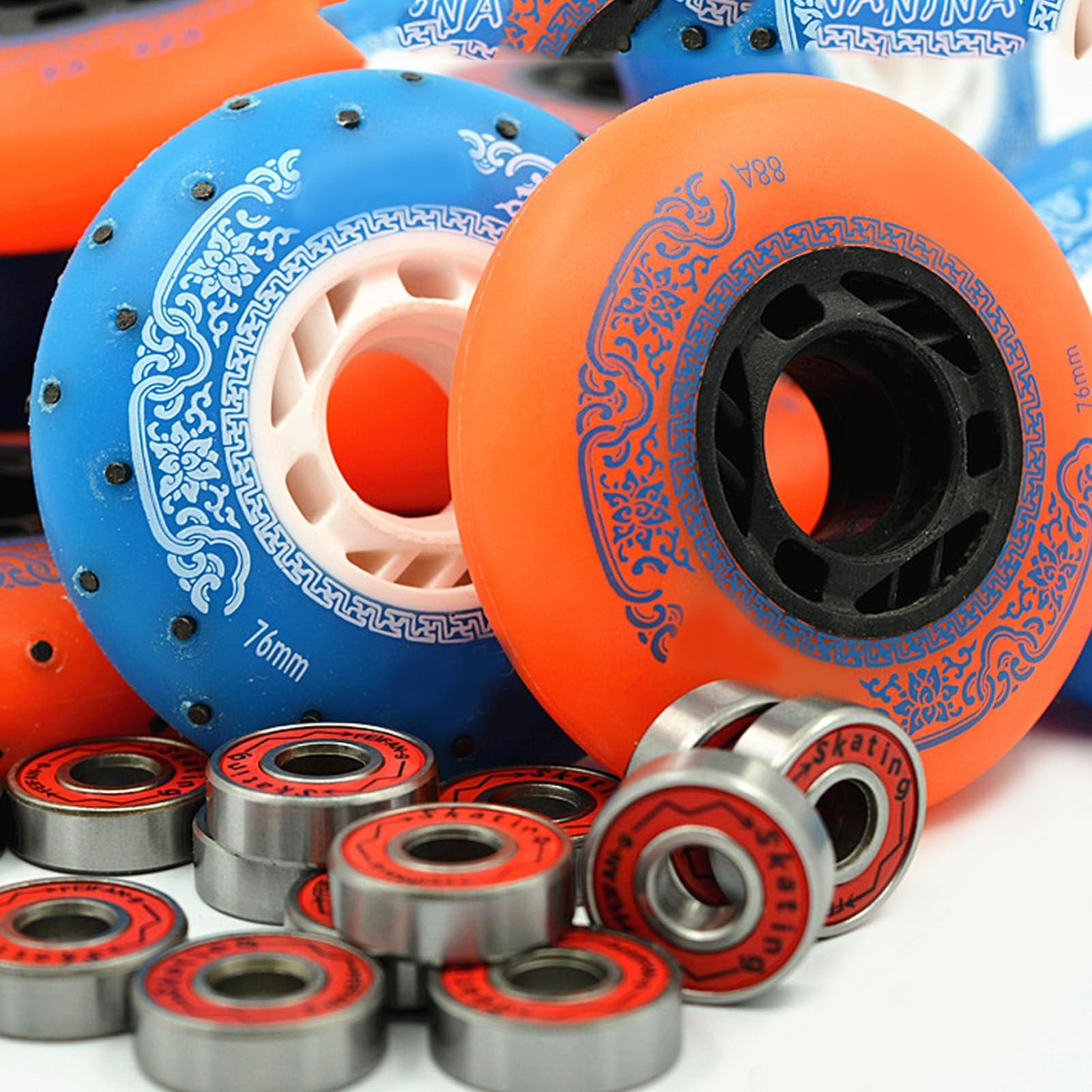 JHKJ JHKJ Inline Wheels 73mm 76mm 80mm Inline Speed Skating Wheel Replacement Wheels 90A with Bearing for Indoor Outdoor,O,72MM