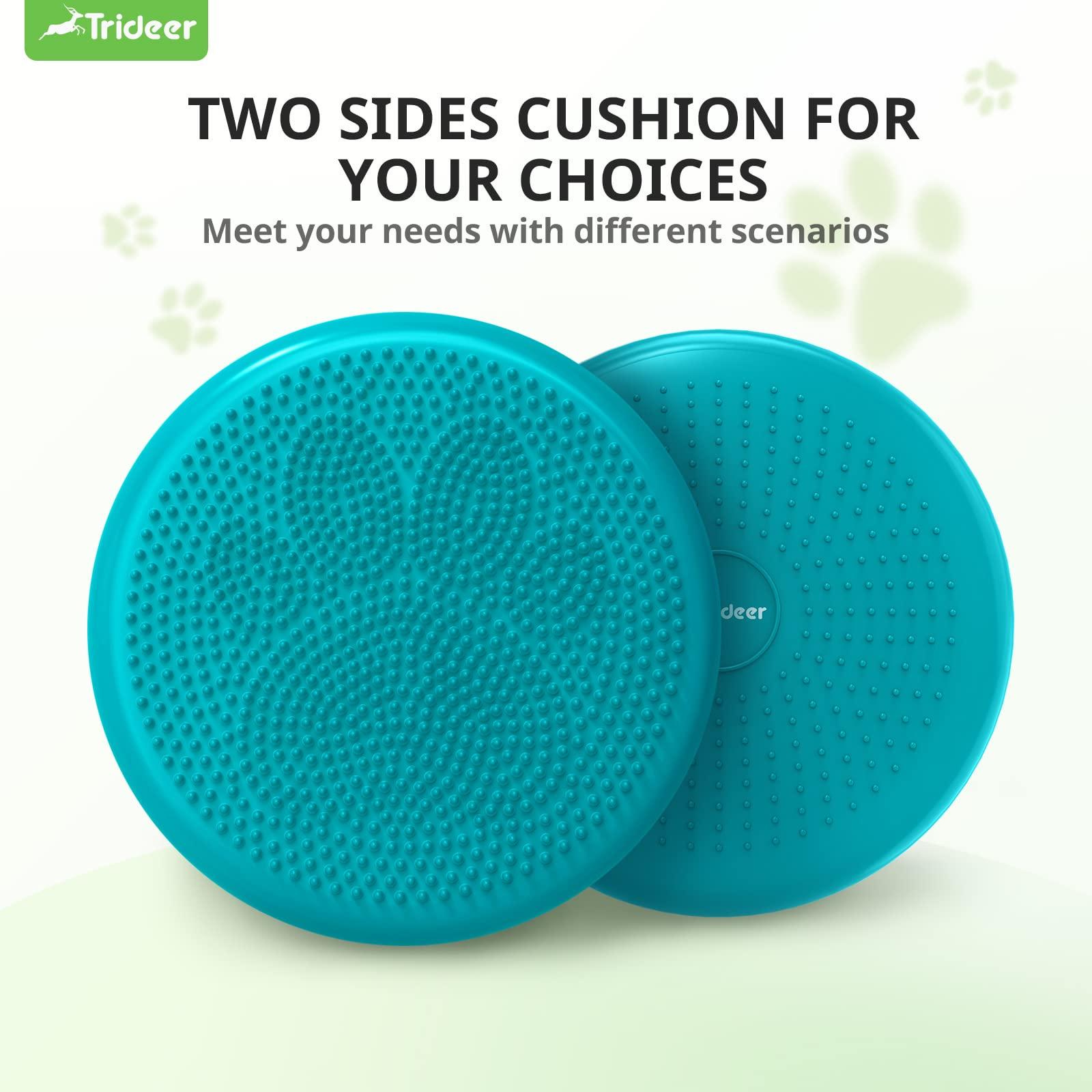 Trideer Trideer Inflated Wobble Cushion - Wiggle Seat for Sensory Kids(Multiple Colors), Balance Disc (Extra Thick), Flexible Seating for All Age (34CM Turquoise)