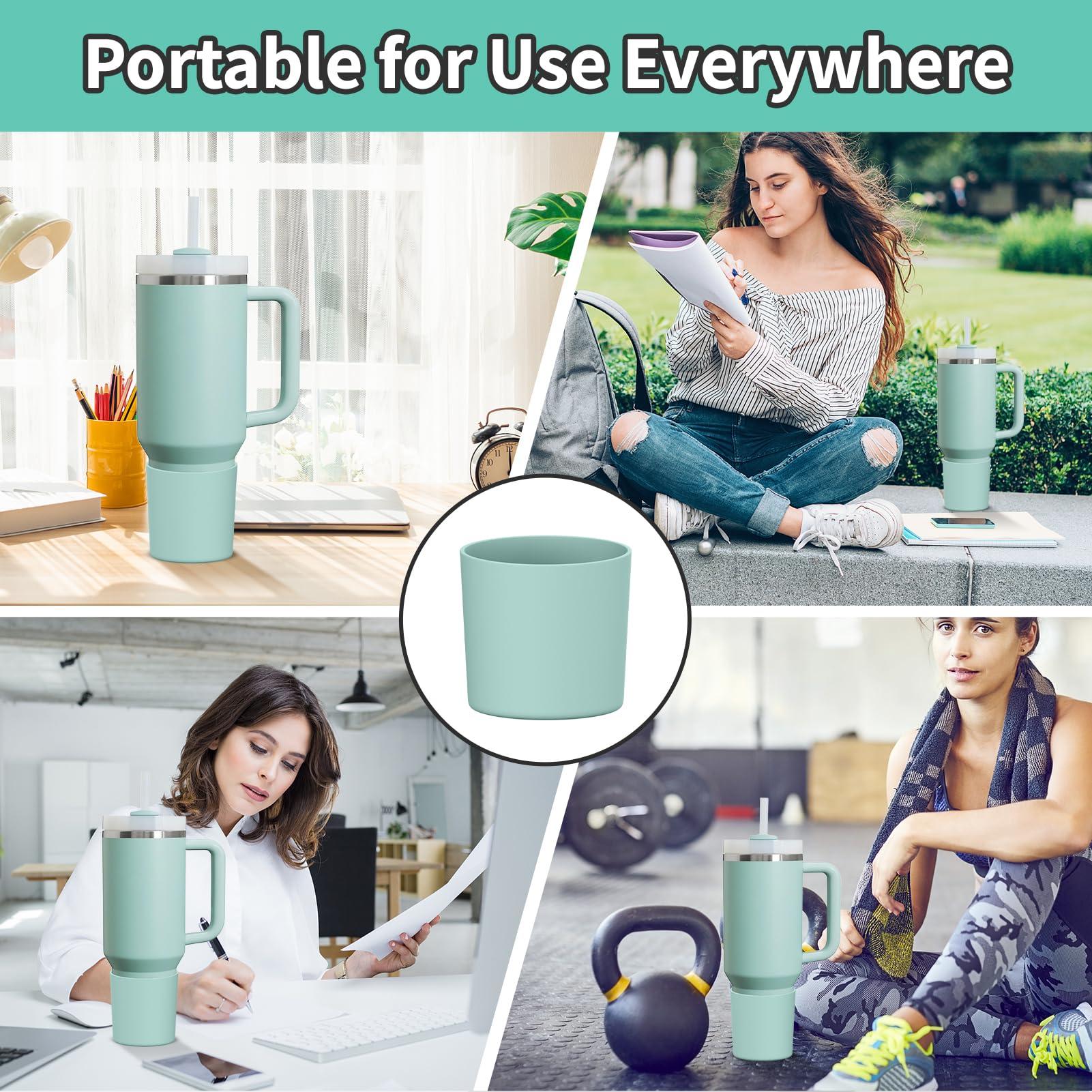 WUQID WUQID Higher Silicone Boot Compatible with Stanley Quencher H2.0 40oz 30oz 20oz & IceFlow Flip 30oz 20oz,Fit Same Diameter 20oz-40oz Tumbler Cups Anti-Slip Bottle Bottom Sleeve Cover