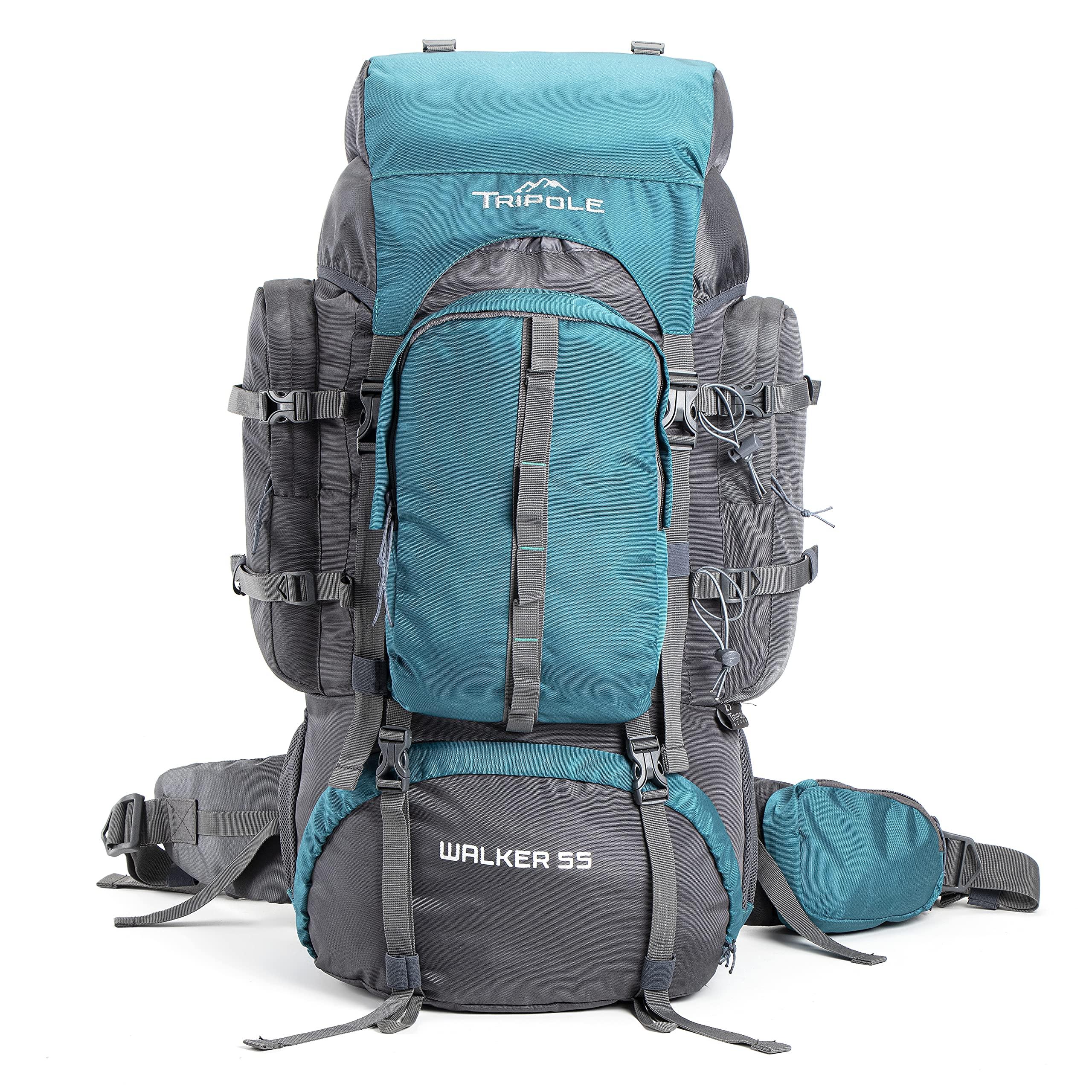 Tripole Tripole Walker 65 Litres Rucksack | Internal Frame With Metal Rod | Rain Cover | Bottom Opening | Laptop Section (Sea Green)