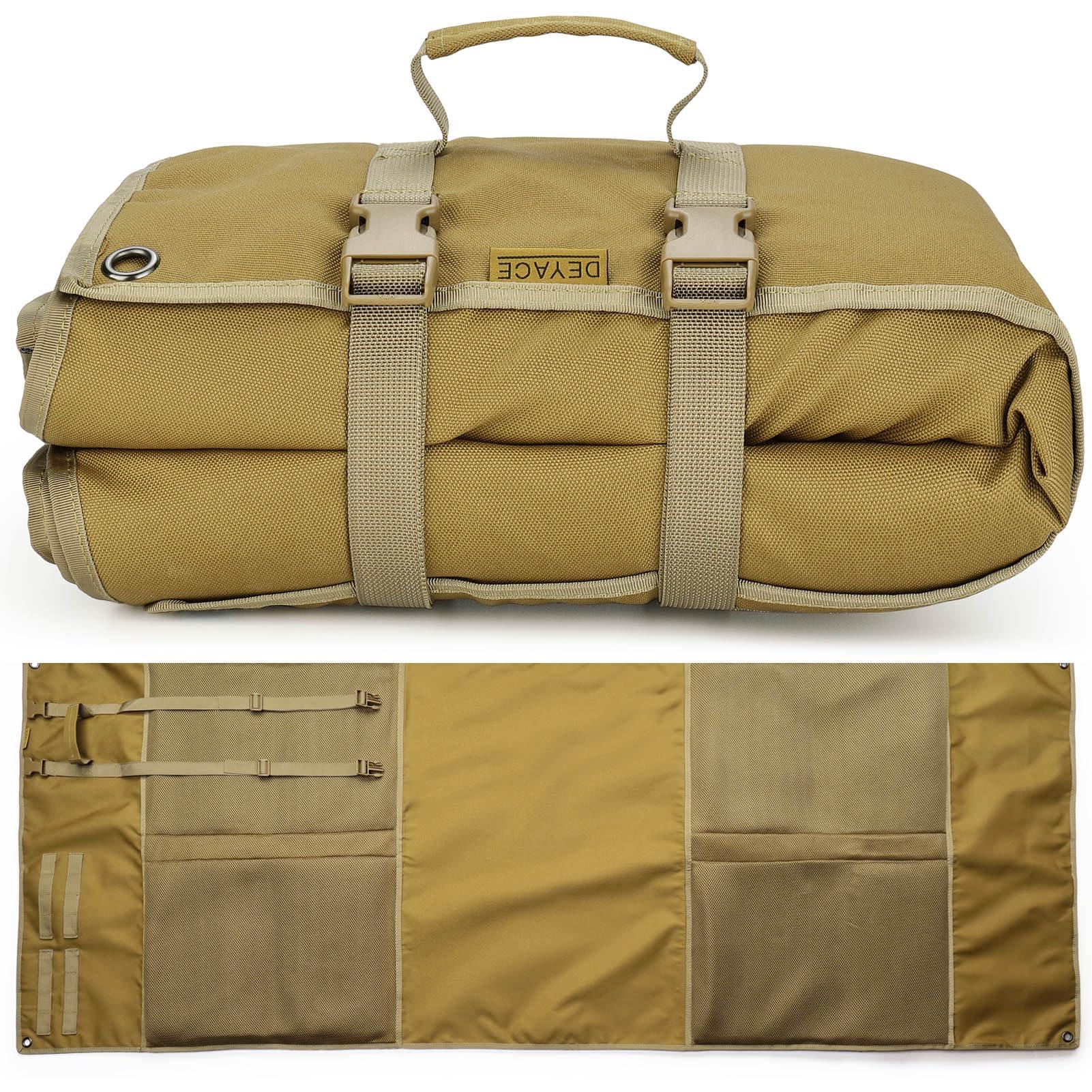DEYACE DEYACE Shooting Mats Prone Padded, Extra Large Portable Roll Up Shooting Mat for Range Shooting and Hunting (Tan)