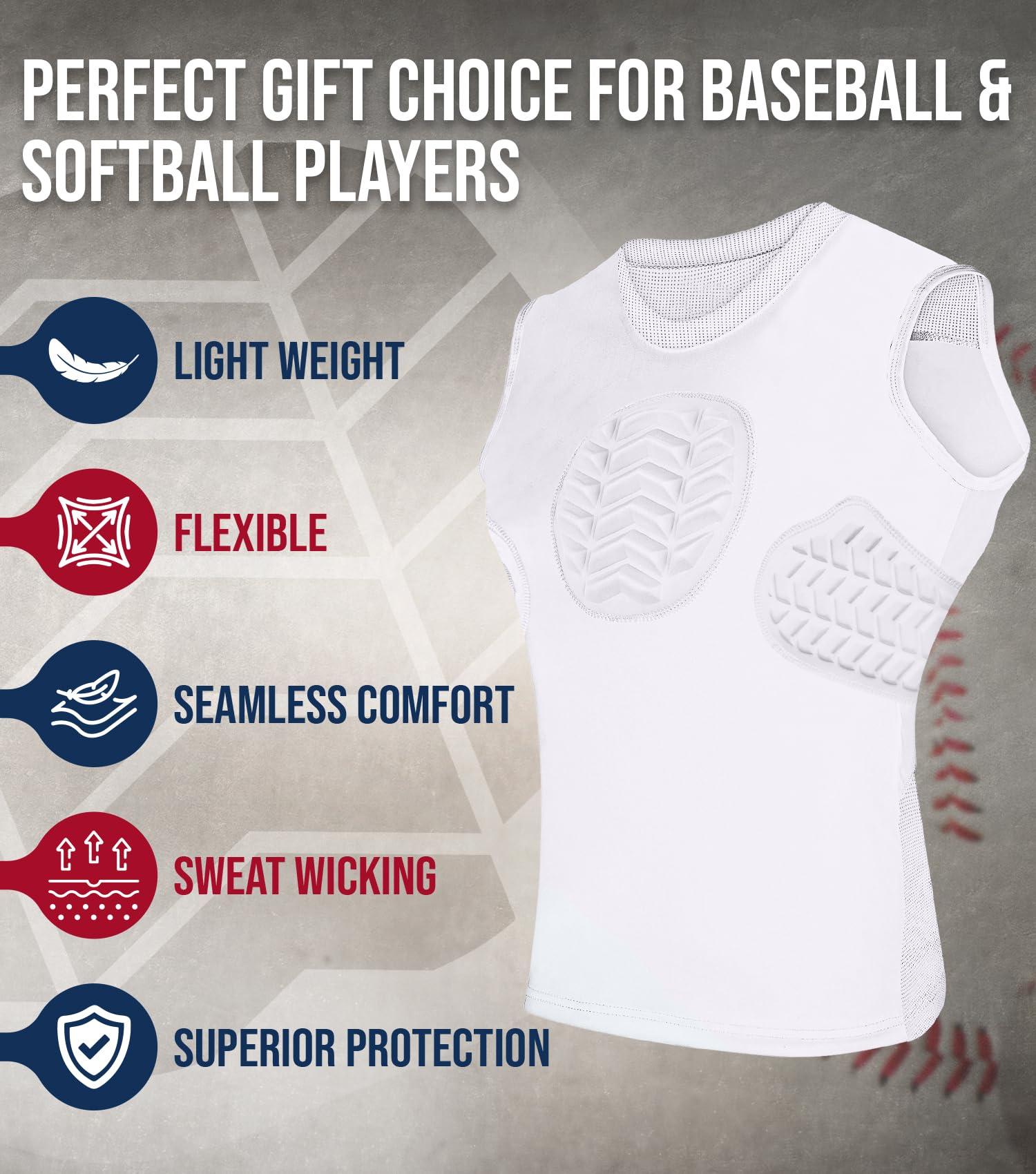 Exxact Sports Exxact Sports Youth Baseball Chest Protector, Sternum Chest Guard, Baseball Chest Protector Youth Softball Chest Protector Girls Youth (Chest & Rib Protector, YL)
