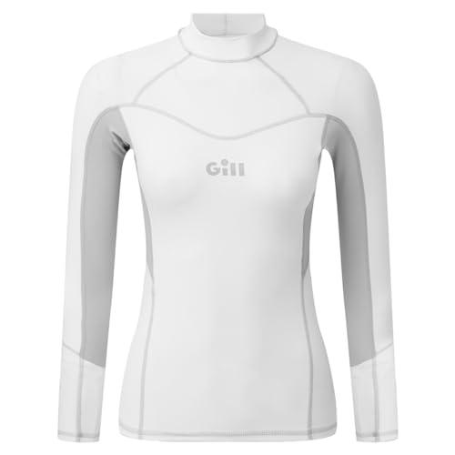 Gill Gill Womens Long Sleeve Pro Rash Guard Shirt Vest 50+ UV Sun Protection for All Water Sports Surfing Paddle Board Kayaking White
