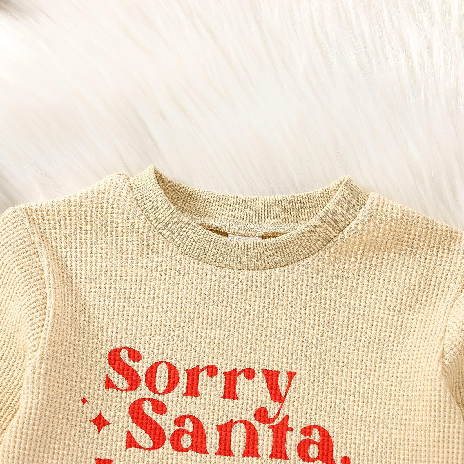 Kuriozud Kuriozud Newborn Baby Boy Girl Christmas Outfit Cute Santa Sweatshirt Romper Oversized Sweater Tops Fall Winter Clothes (Sorry Santa I drink milk, 3-6 Months)
