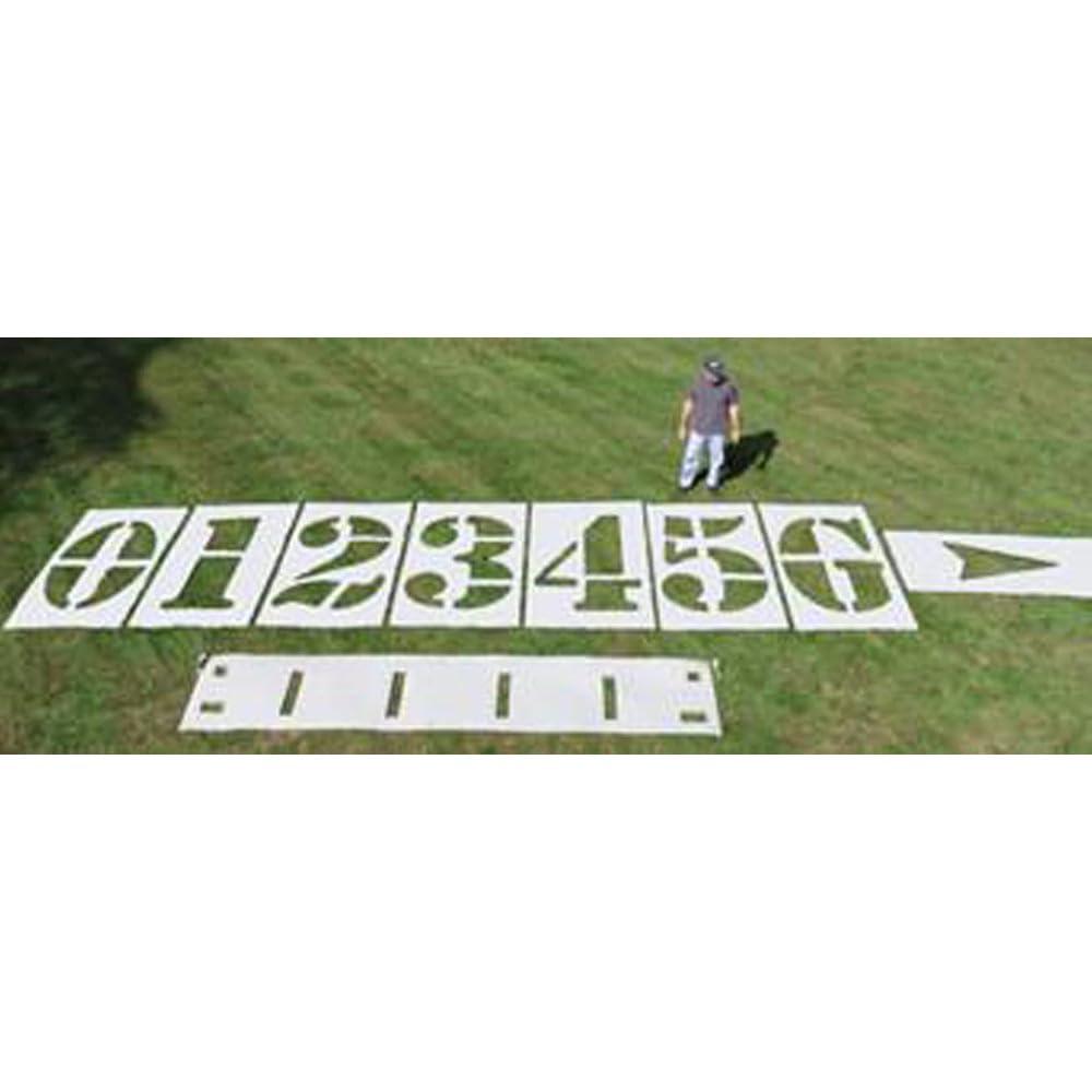 stencil ease Football Field Stencil Kit | 72 inch Numbers with Hashmark | 60 mil Standard Grade | Paint Stencils for Football Fields