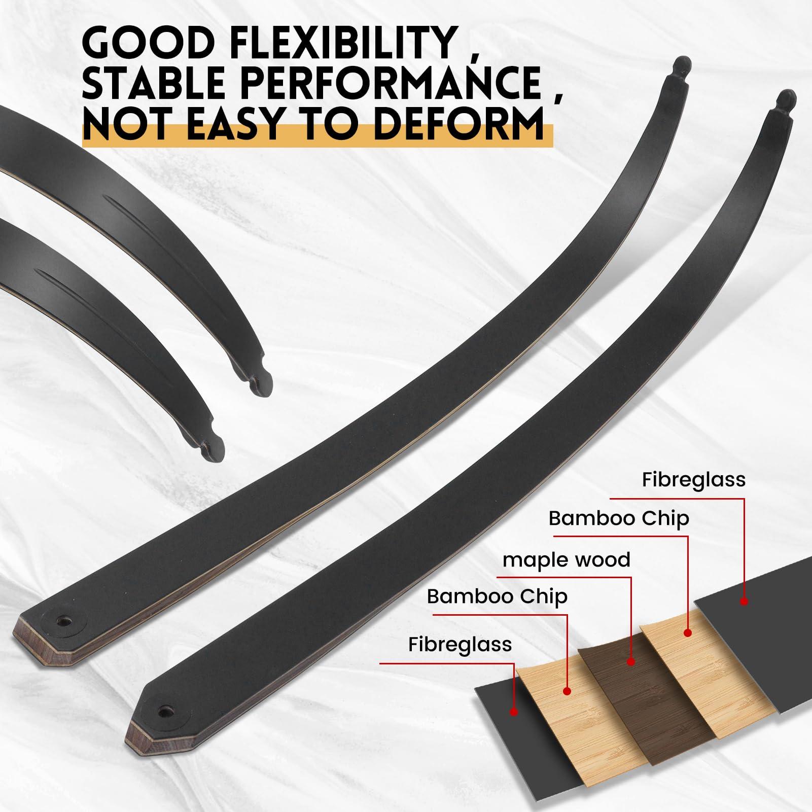 Obert Obert Original Black Hunter Takedown Recurve Bow 60inch with Bamboo Core Limbs Archery Hunting Target Practice