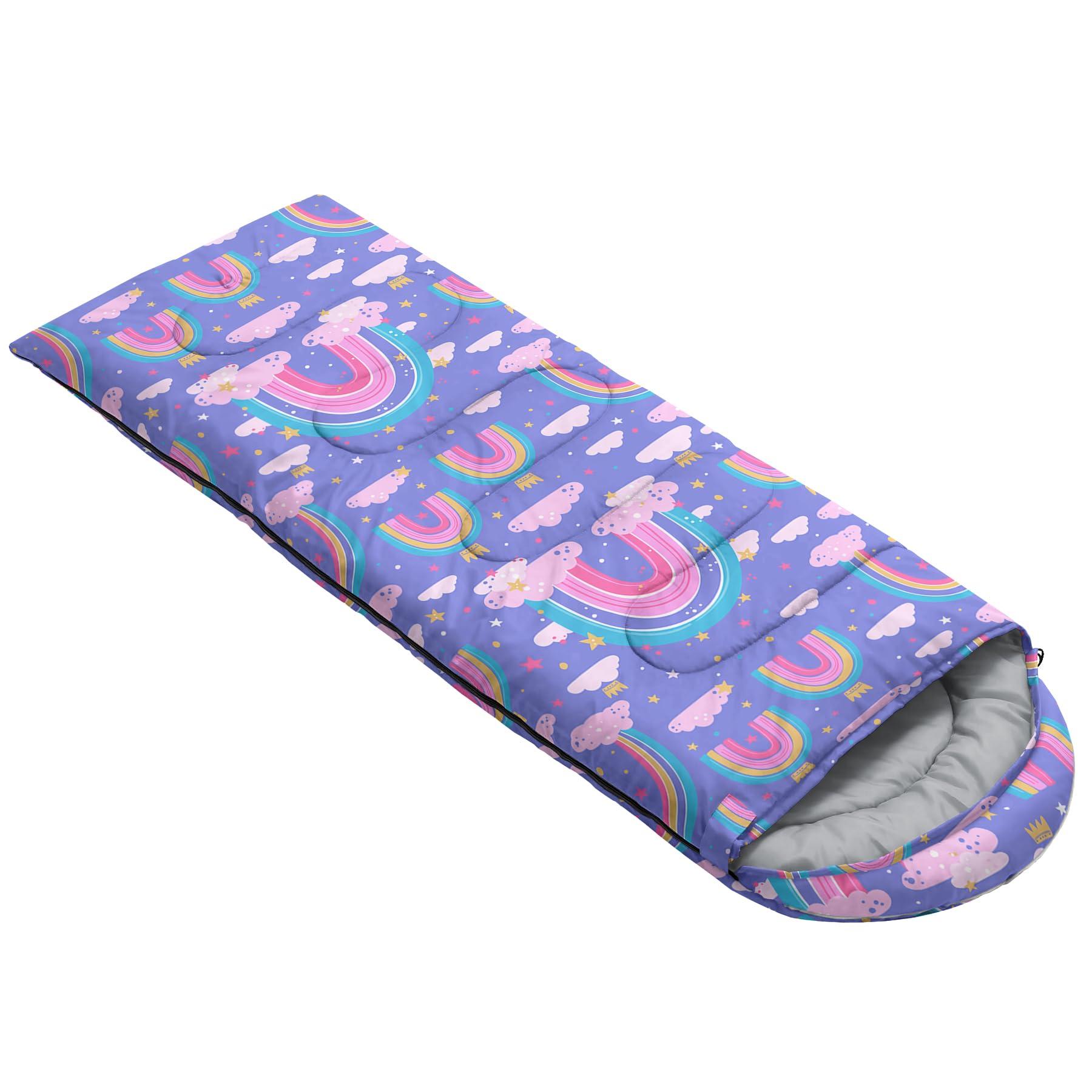 AILONEN AILONEN Rainbow Sleeping Bag for Girls Women, 3 Seasons Adult Teens Travel Camping Hiking Outdoor Waterproof & Lightweight Sleeping Bag,with Compact Carrying Bag
