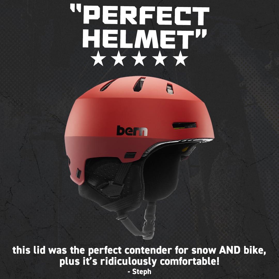 BERN Bern Macon 2.0 Adult Snowsports Ski and Snowboard Helmet for Men and Women, Brim Style, Multisport Certified, MIPS Rotational Impact Protection, Adjustable Fit, Removable Liner, Anti-Fog Ventilation