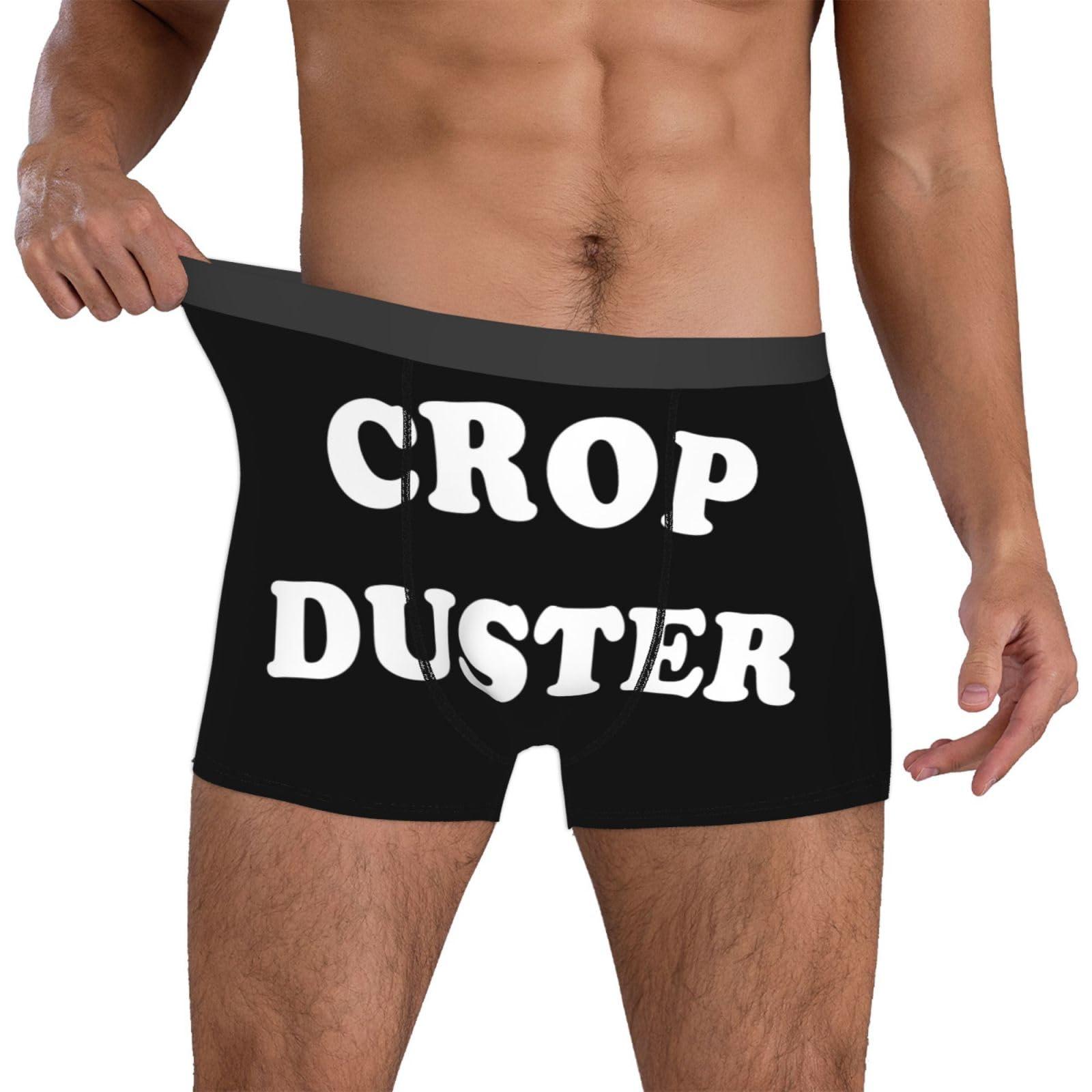Diputer Diputer Crop-Duster-Boxers Funny Boxer Briefs For Mens Novelty Boxer Shorts Humorous Underwear -S Black