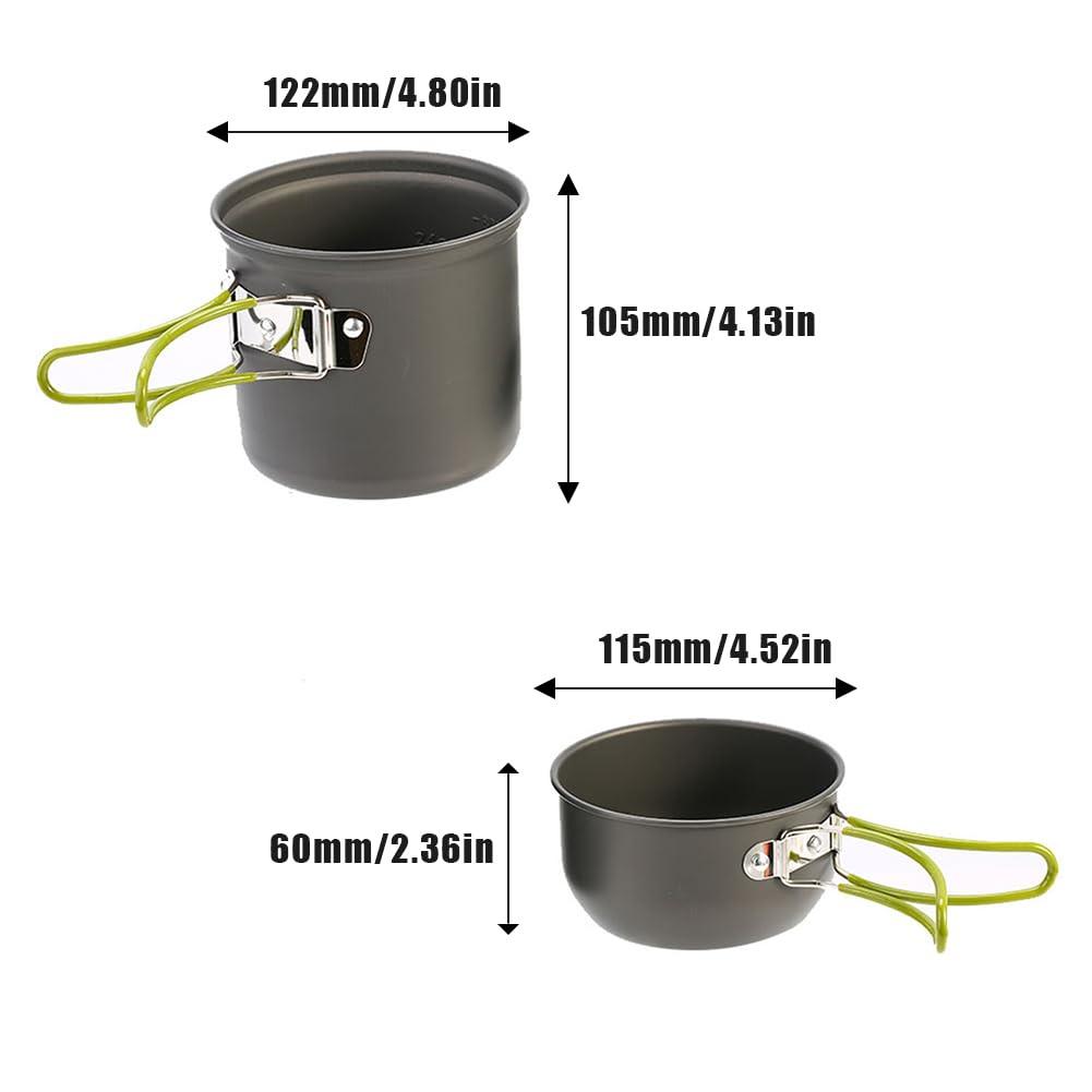 Joyzan Camping Cookware Mess Kit for Hiking Nonstick Lightweight Backpacking Cooking Set Camp Accessories Equipment Portable Camping Stove Backpack Camping Pot and Pans Set