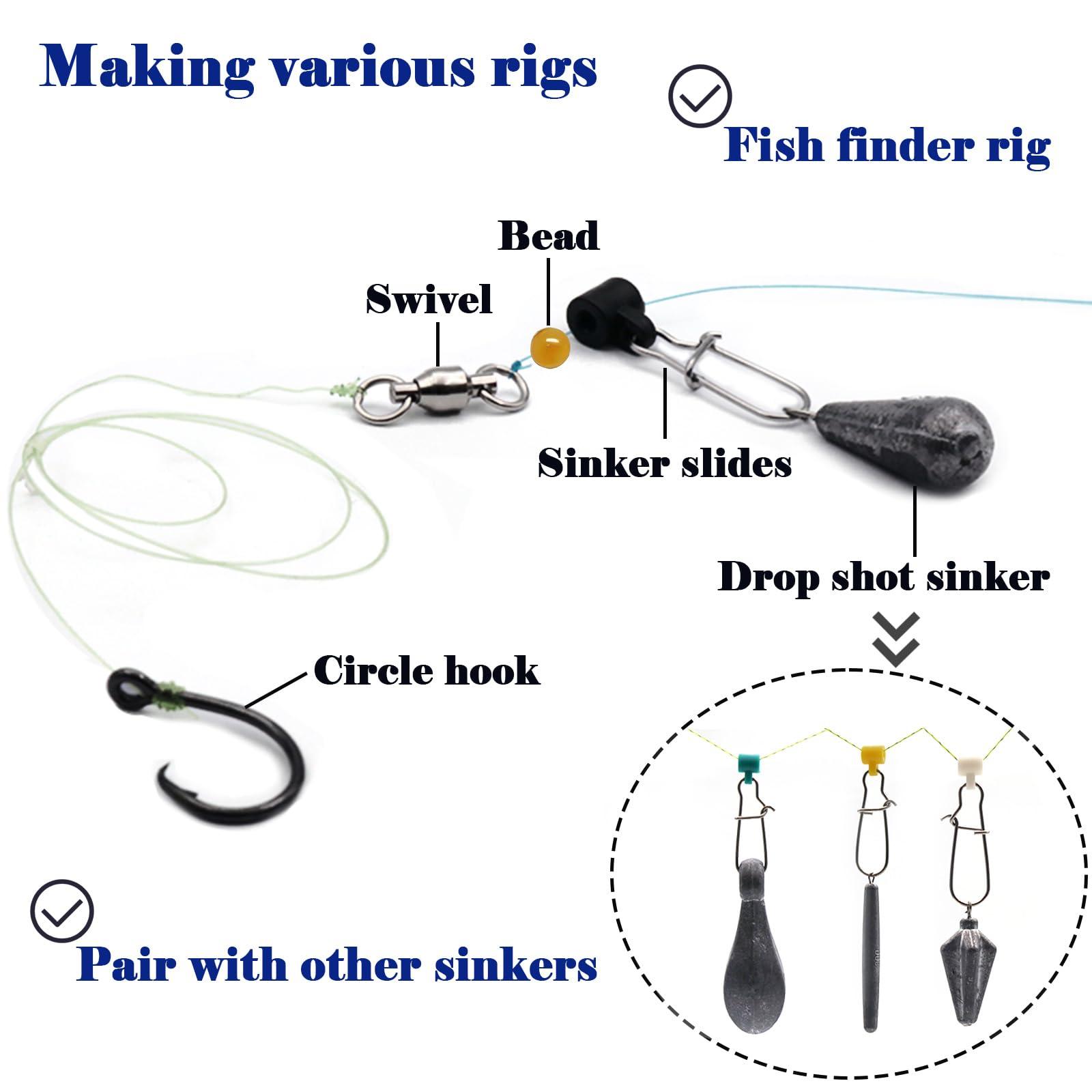 FishTrip FishTrip Sinker Slides for Fishing Rigs - 25pcs Duo Lock Snaps for Fishing Line Heavy Duty Weights Sinkers Saltwater Connector Accessories
