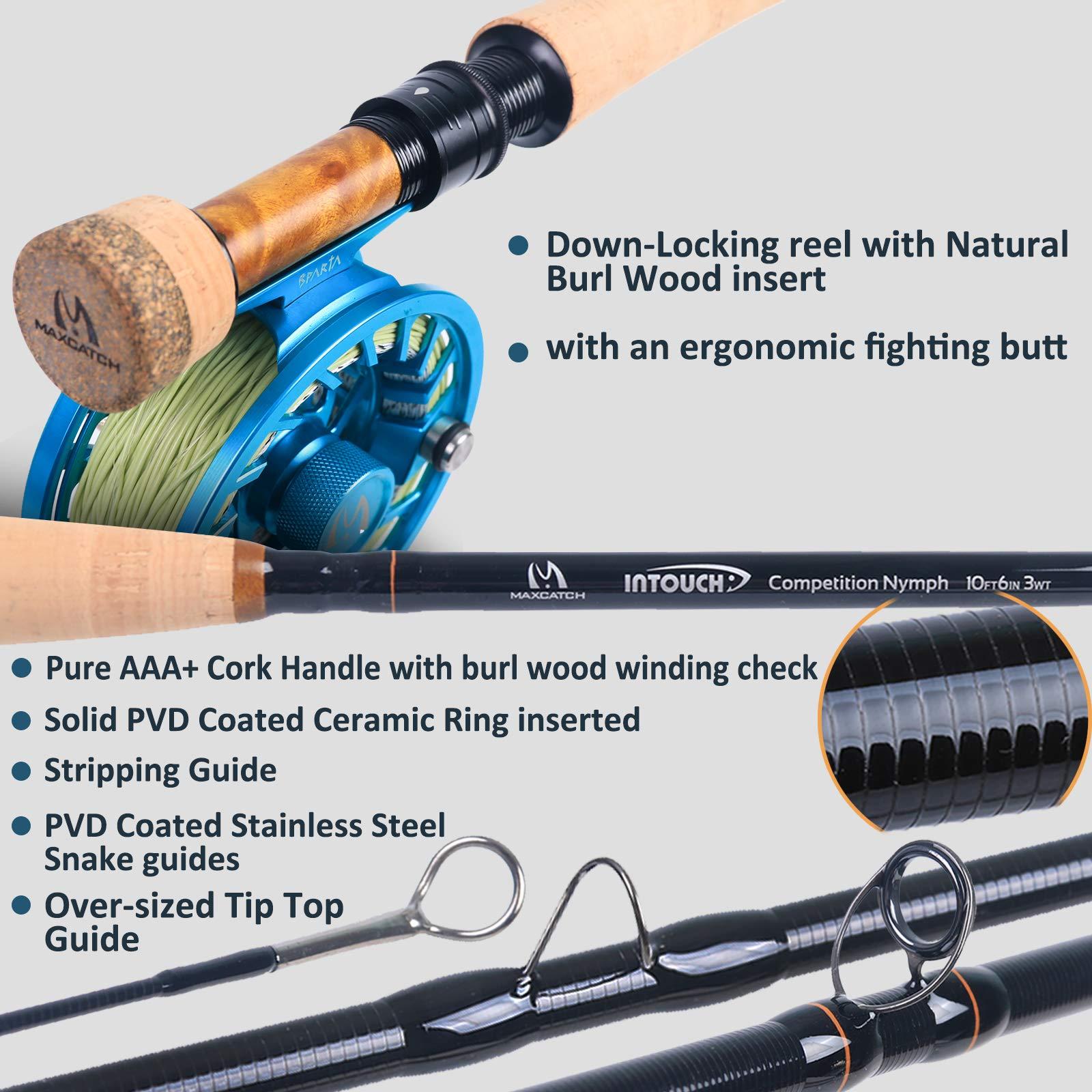 M MAXIMUMCATCH Maxcatch Competition InTouch Nymph Fly Rod for Euro nymphing Fly Fishing (10ft 2wt 4sec)
