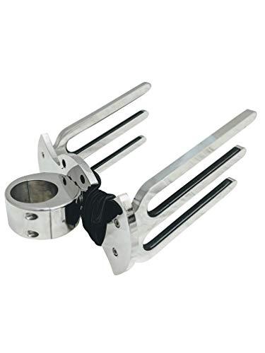 Krypt Towers Krypt Towers Wakeboard Rack, Polished Aluminum Wakeboarding Tower Holder, Adjustable Angle Base to Level with Boat, Clamp Fits Tubing Sizes: 1 3/4", 1 7/8", 2", 2 1/4", 2 3/8", 2 1/2"