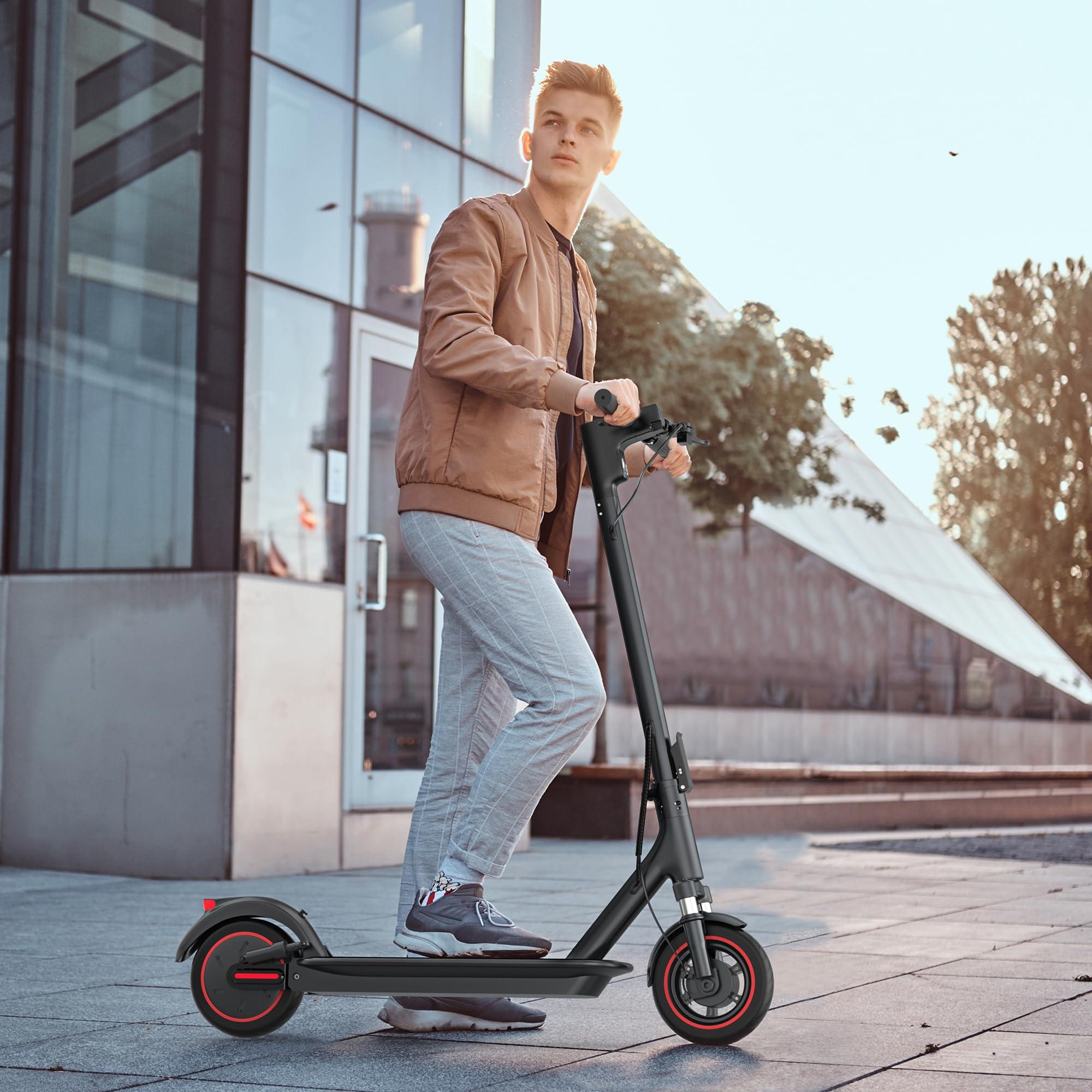 Alloweek Alloweek Electric Scooter, 10" Solid Tires, 500W Motor, 22Mph, 22/28/52 Miles Long Range, Folding E-Scooter with Dual Suspension and Braking System (A1MAX)
