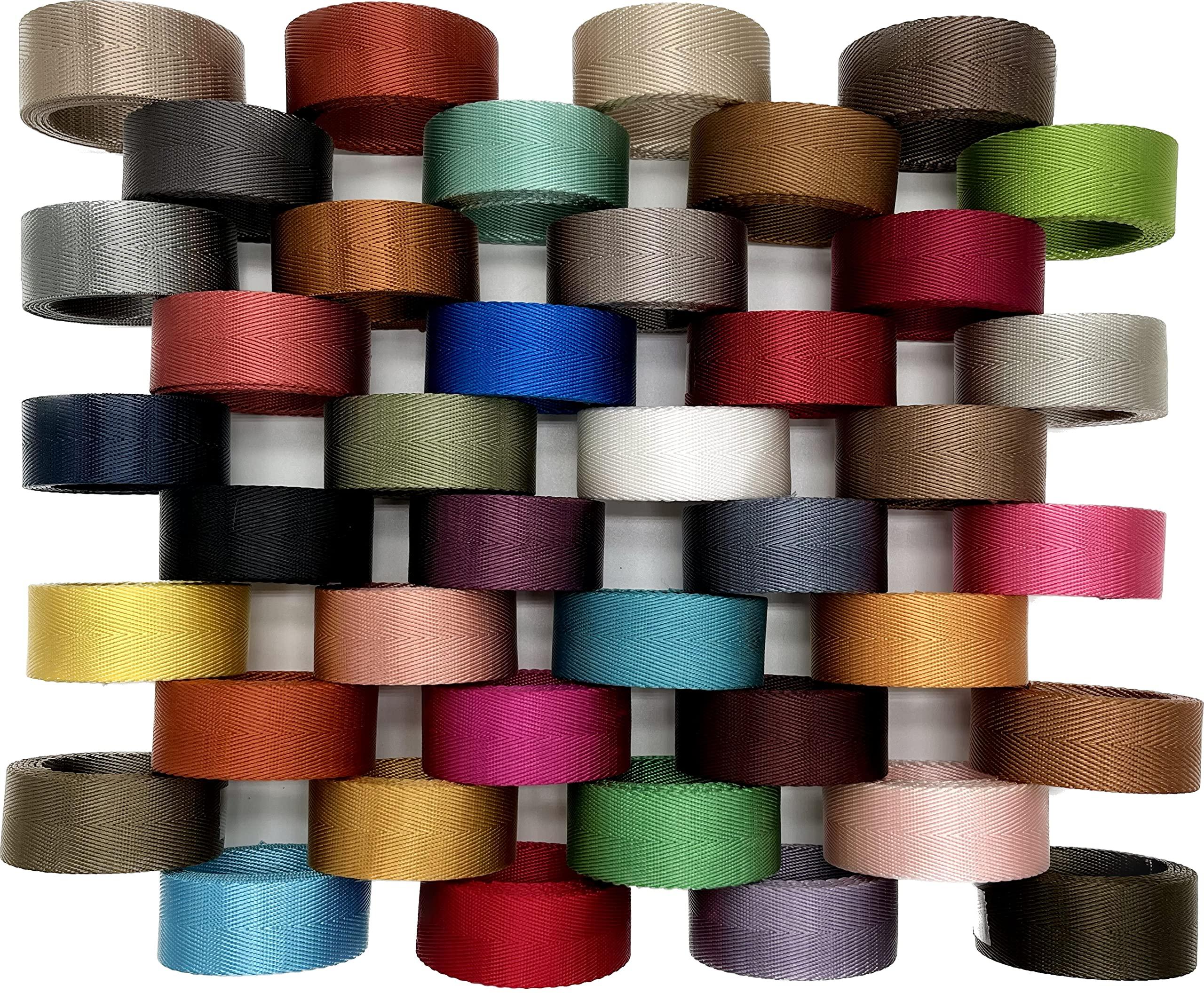 3dancraftit 3dancraftit Nylon Webbing Ribbon Sold by The Yard Heavy Weight Strap Replacement Colored 6 Size to Choose ZD3-1Y