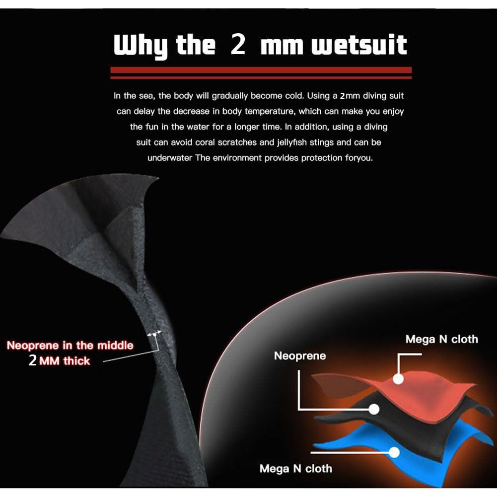 WYYHAA 2MM Neoprene Two Piece Wetsuit, Neoprene Surfing Bodyboarding Diving Suit for Men Women Snorkeling Scuba Diving,Men,XL