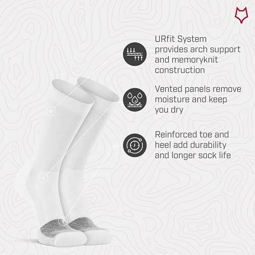 FoxRiver FoxRiver Wick Dry Triathlon Sports Crew Socks Lightweight Men’s Athletic Socks with Moisture Wicking Performance Fabric - White - Medium, (1308)