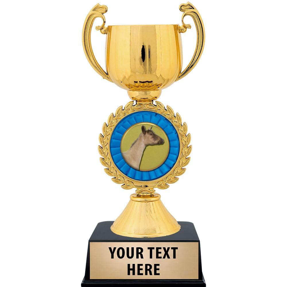 Crown Awards Crown Awards Personalized Goat Trophy, 7.25\" Gold Cup Dairy Goat Trophies with Free Custom Engraving 20 Pack Prime