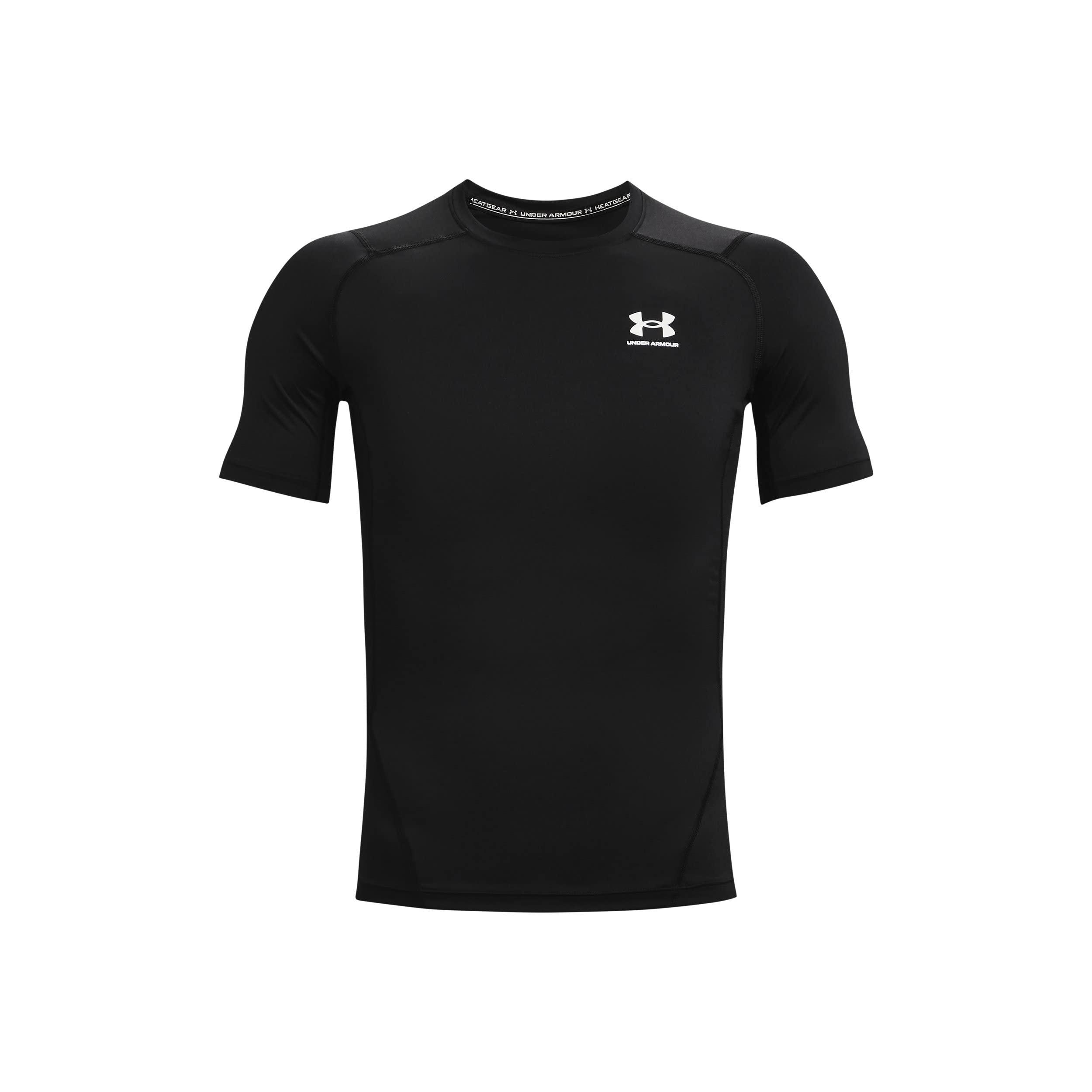 Under Armour Under Armour Men's Armour HeatGear Compression Short-Sleeve T-Shirt , Black (001)/White, XX-Large